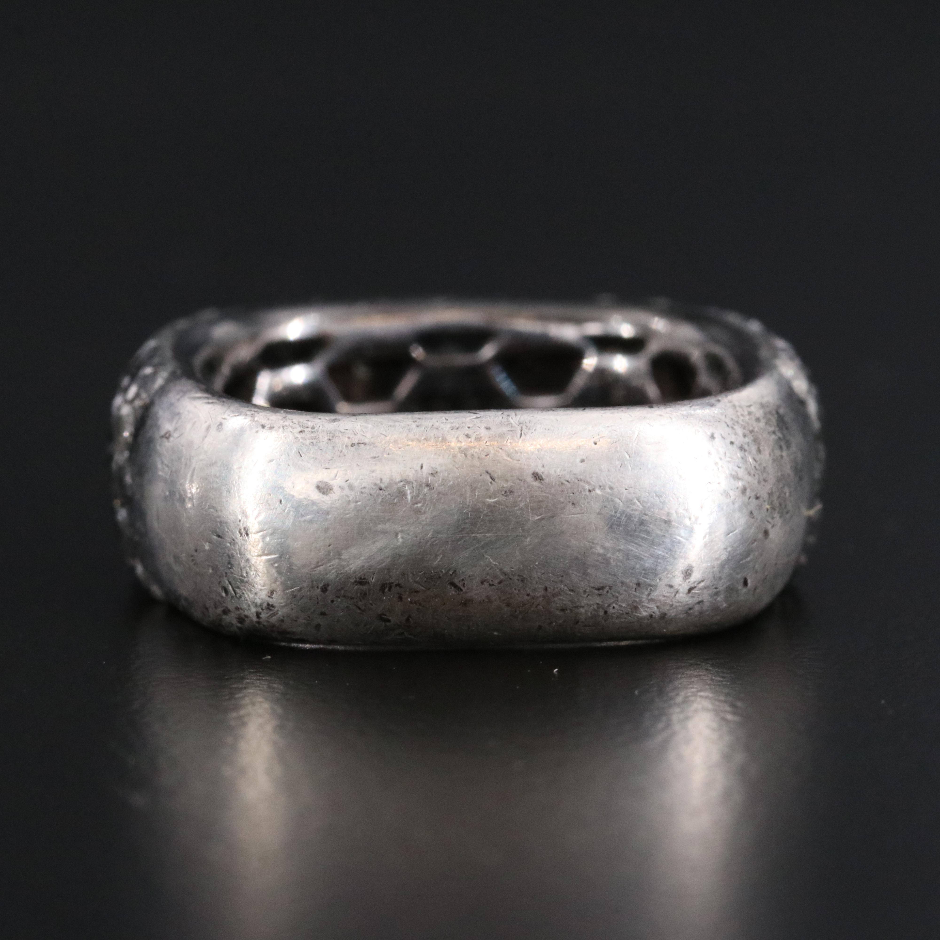 EFFY Sterling 3.00 CTW Diamond Square Ring with Fancy Black Diamonds