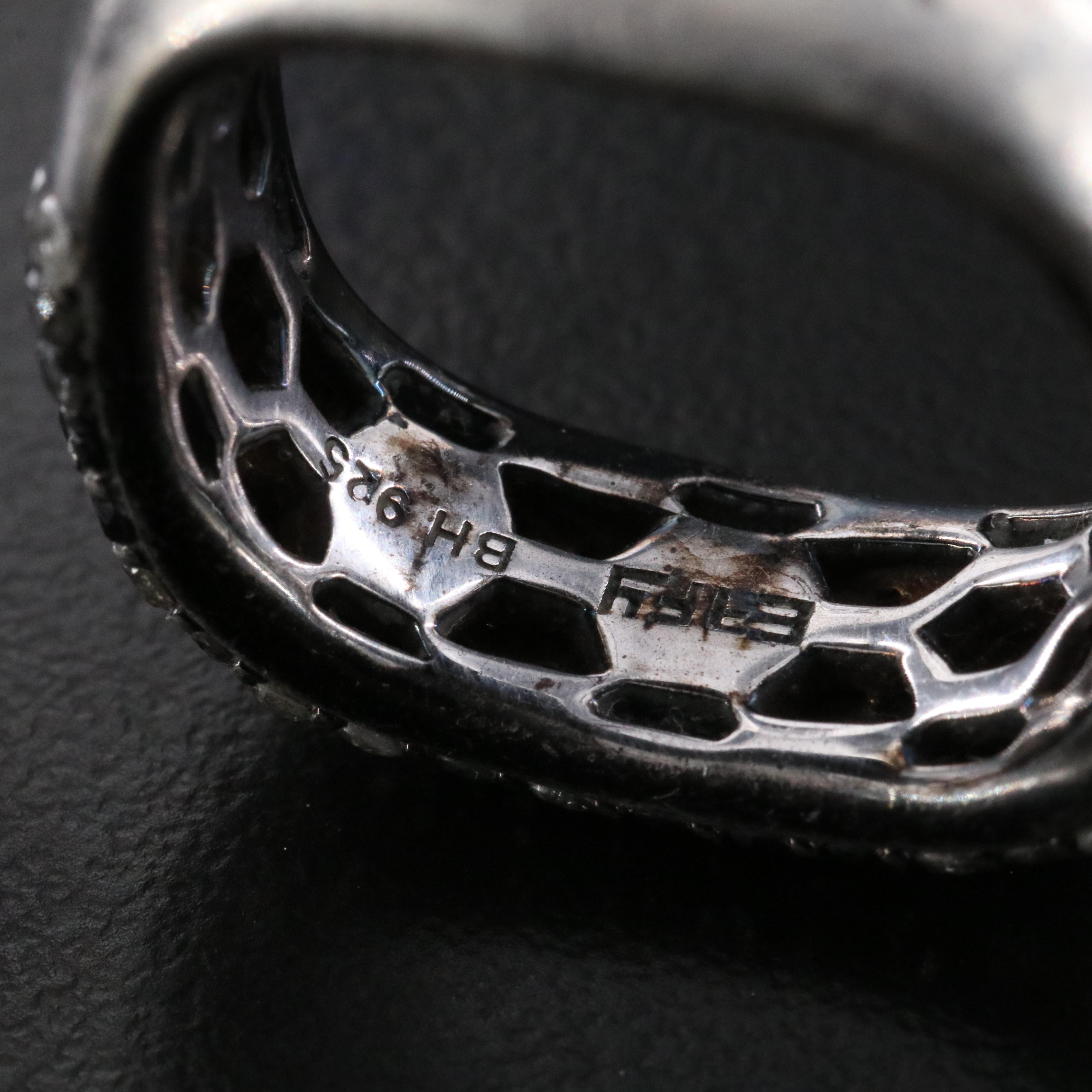 EFFY Sterling 3.00 CTW Diamond Square Ring with Fancy Black Diamonds