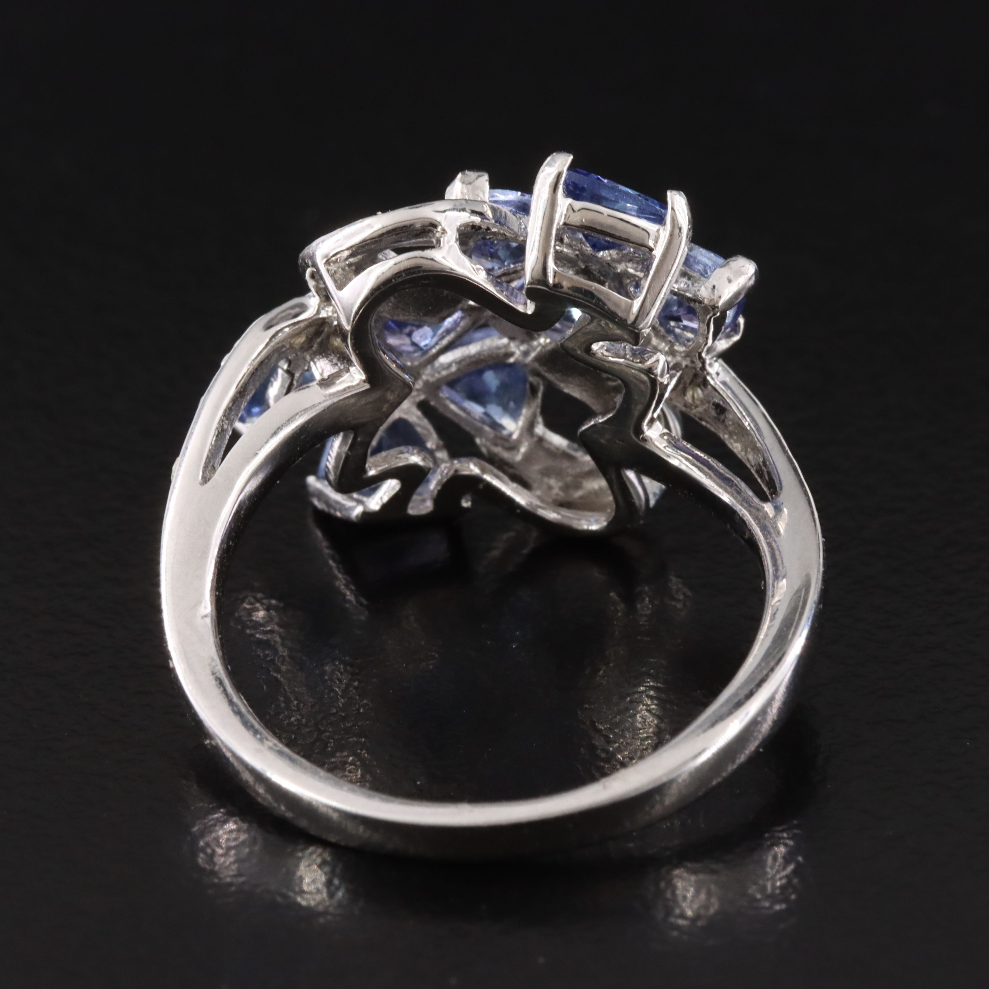 Oscar Friedman Sterling Tanzanite and Diamond Ring