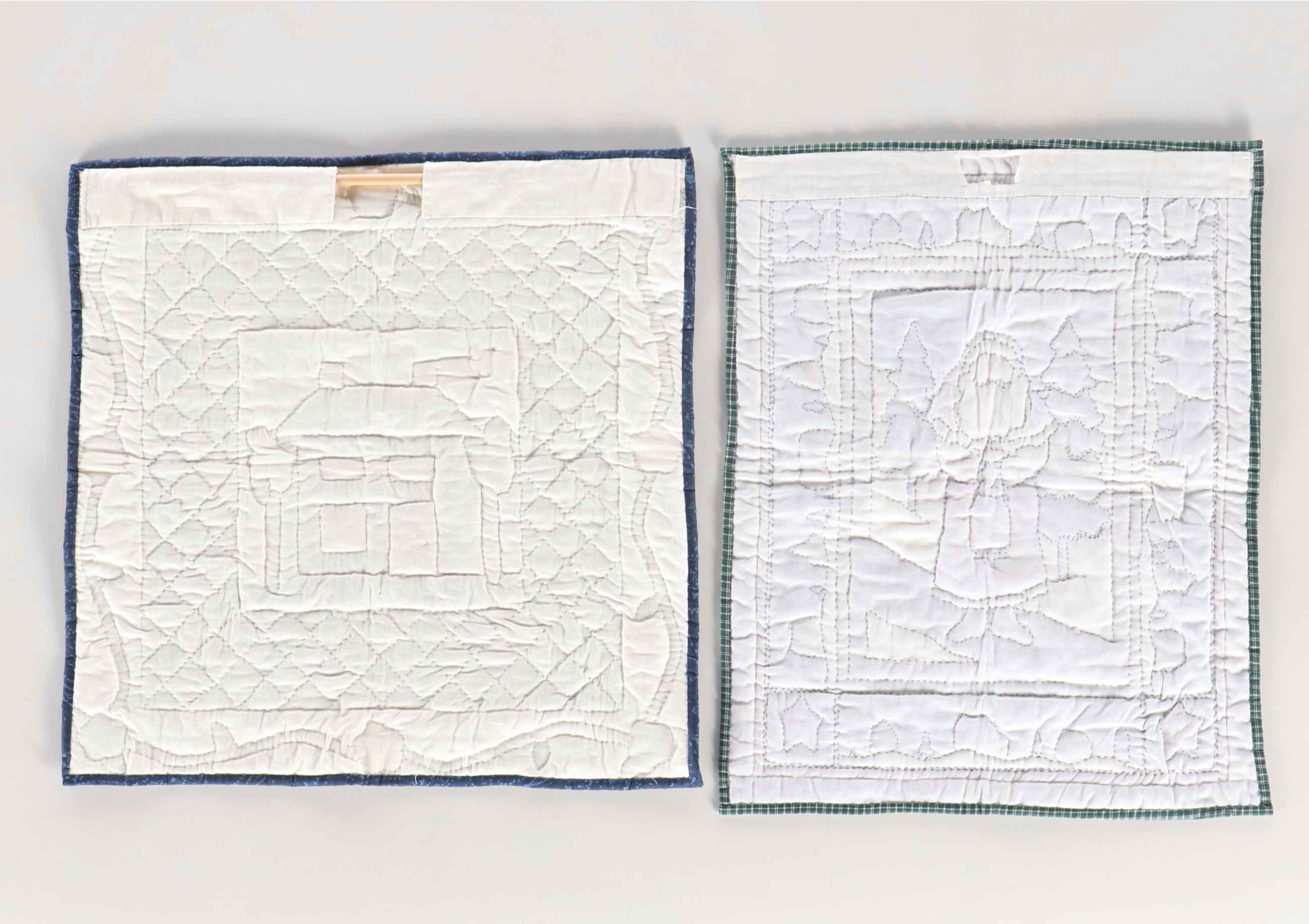 Handcrafted Christmas Quilted Wall Panel with Other Seasonal Textiles