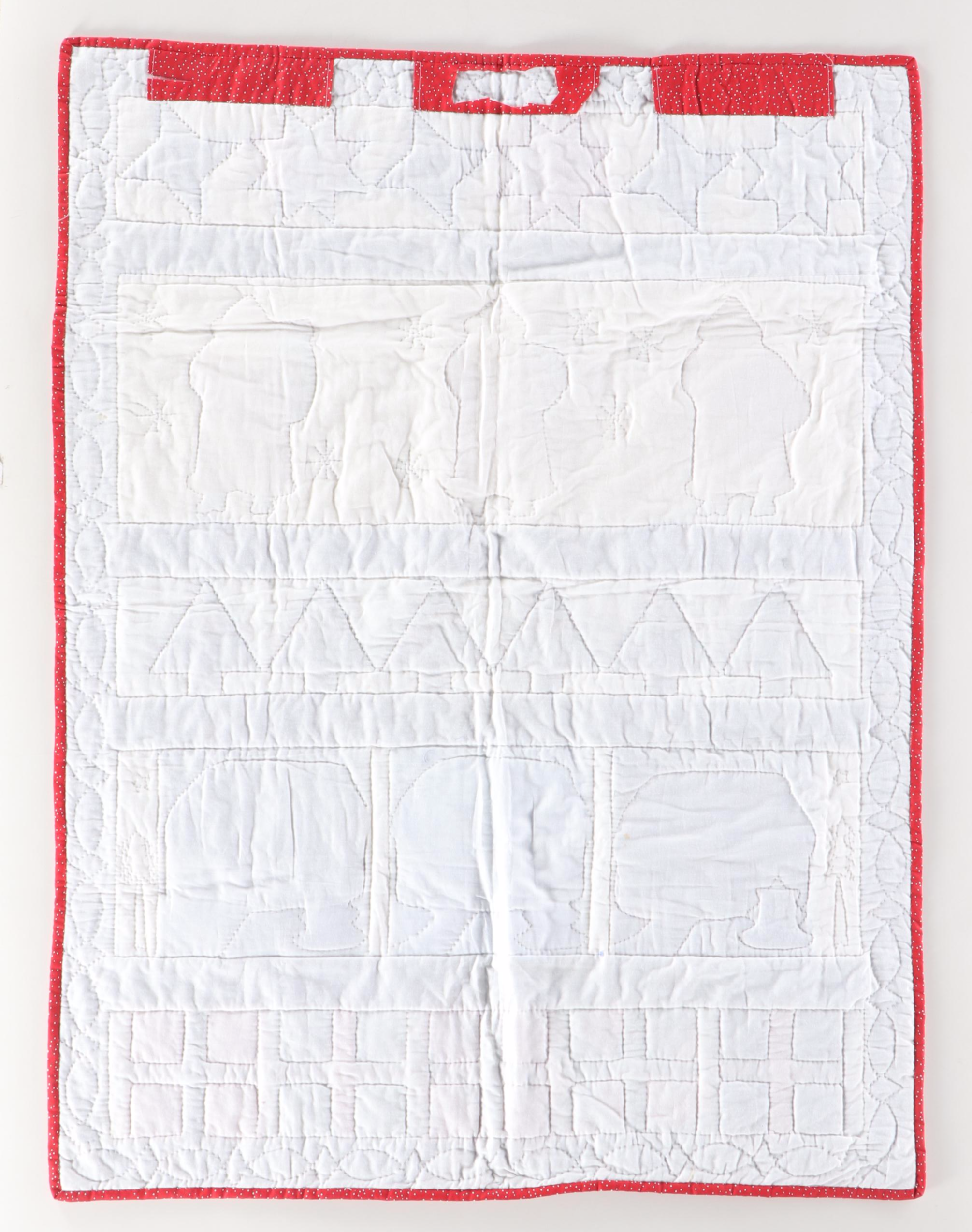 Handcrafted Christmas Quilted Wall Panel with Other Seasonal Textiles