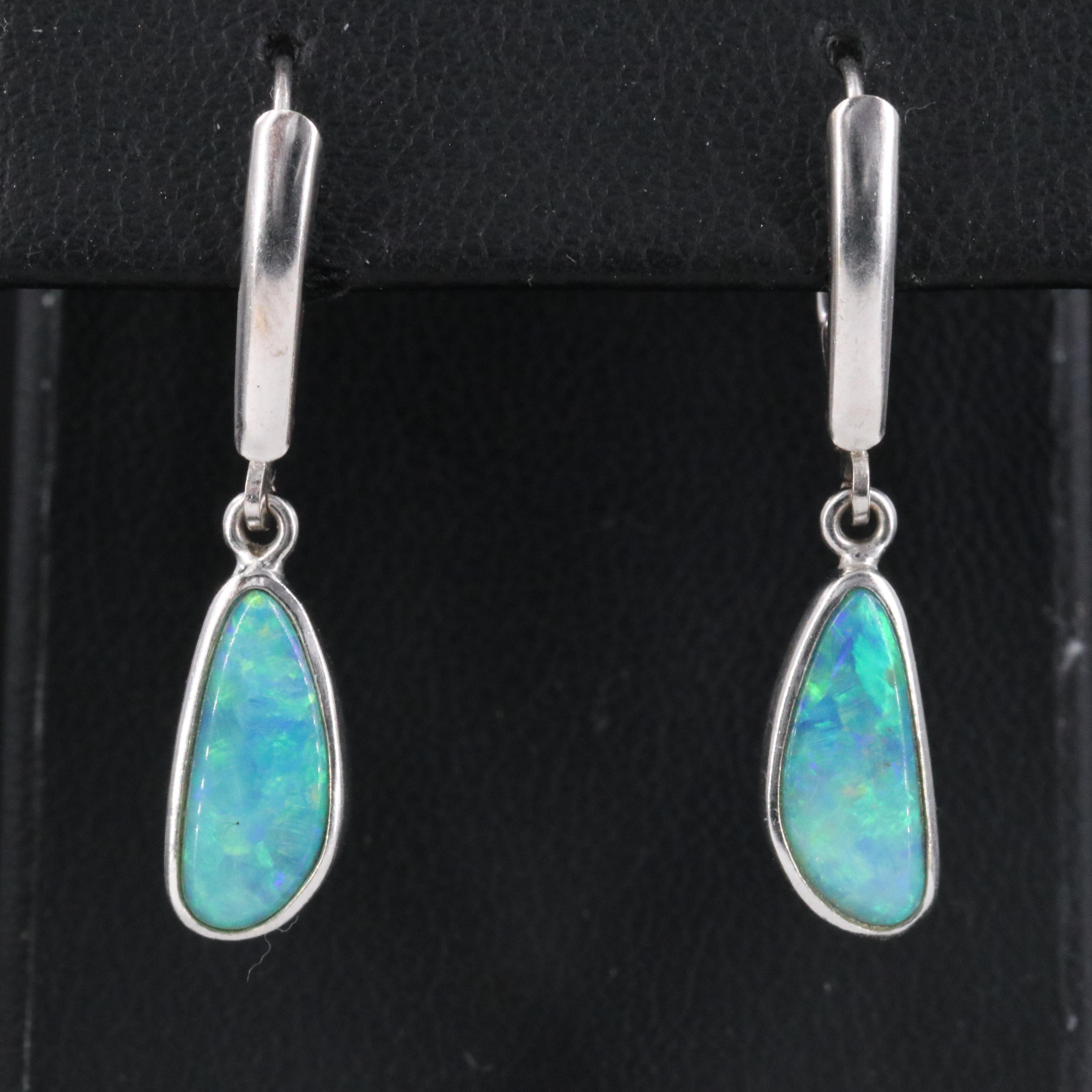 14K Opal Doublet Drop Earrings