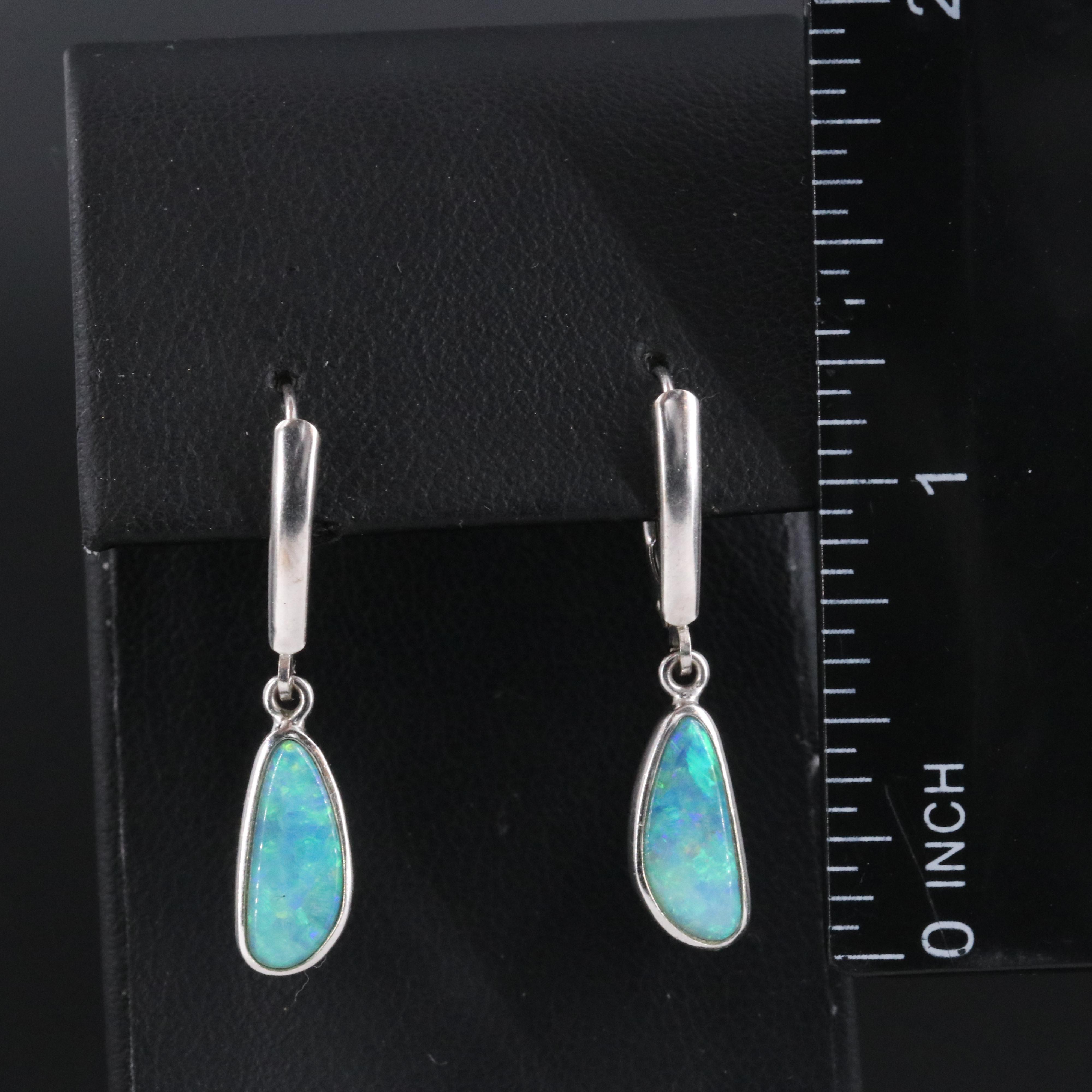 14K Opal Doublet Drop Earrings