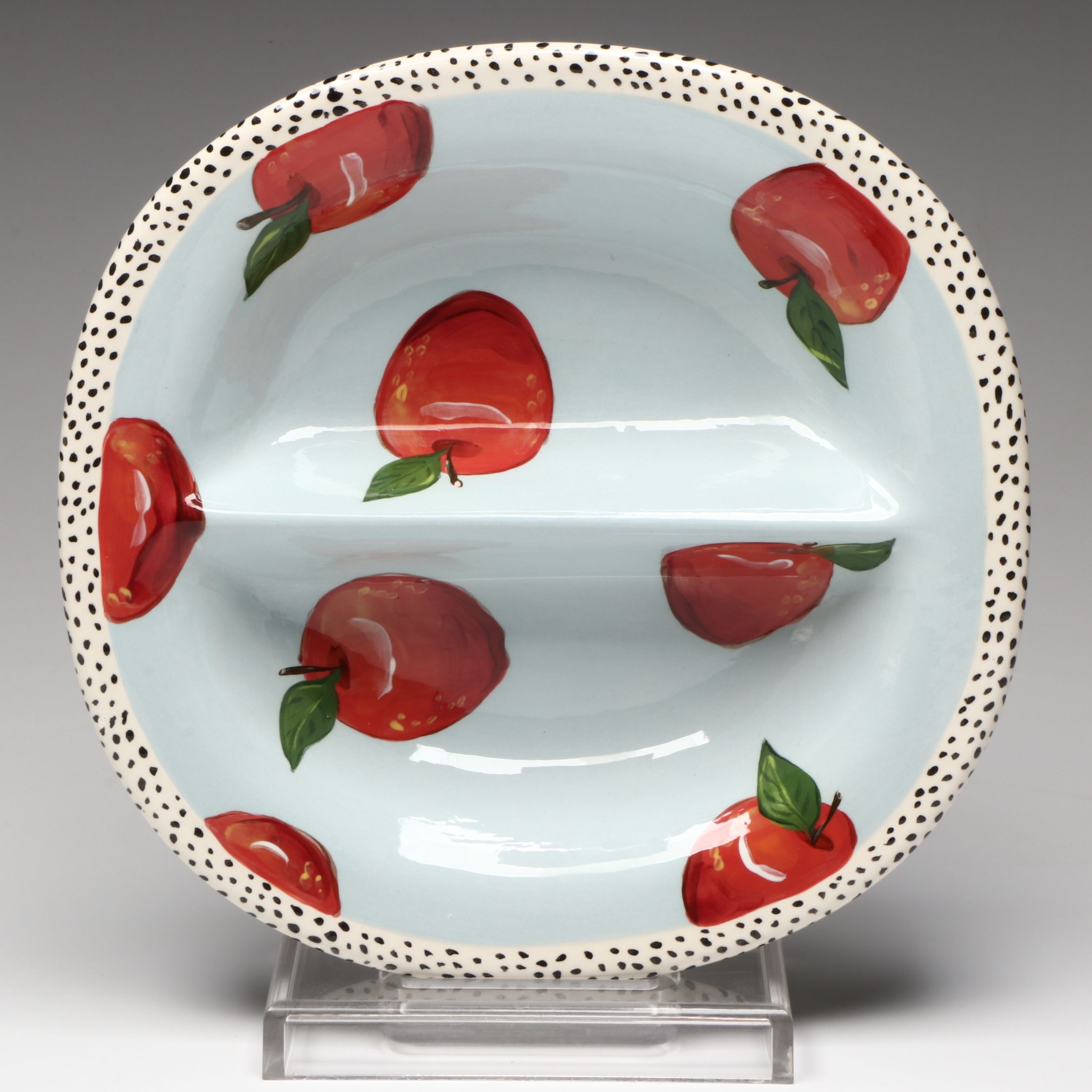 Droll Designs Hand-Painted Fruit Motif Serving Bowls