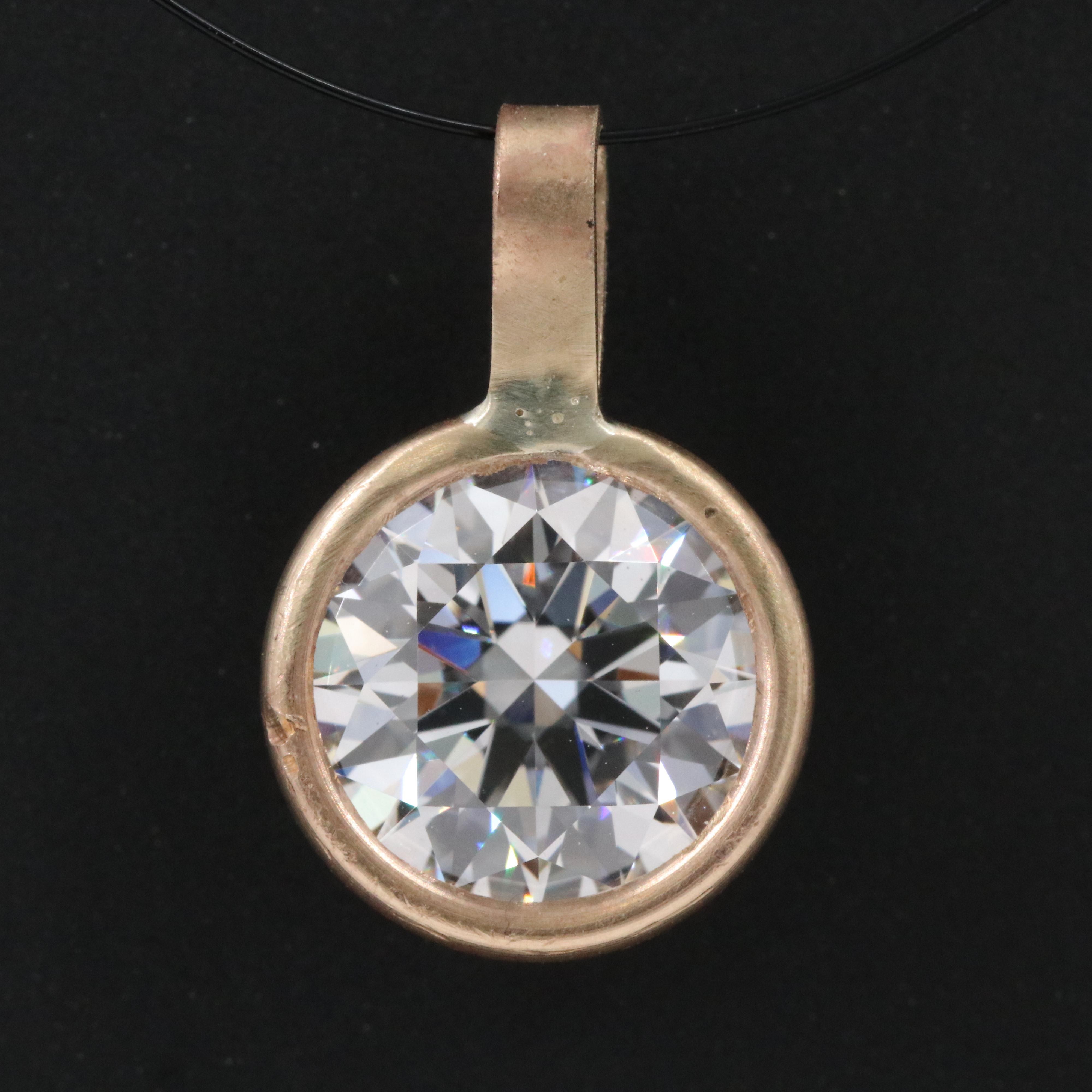 14K 2.00 CT Lab Grown Diamond Solitaire Pendant with IGI Report