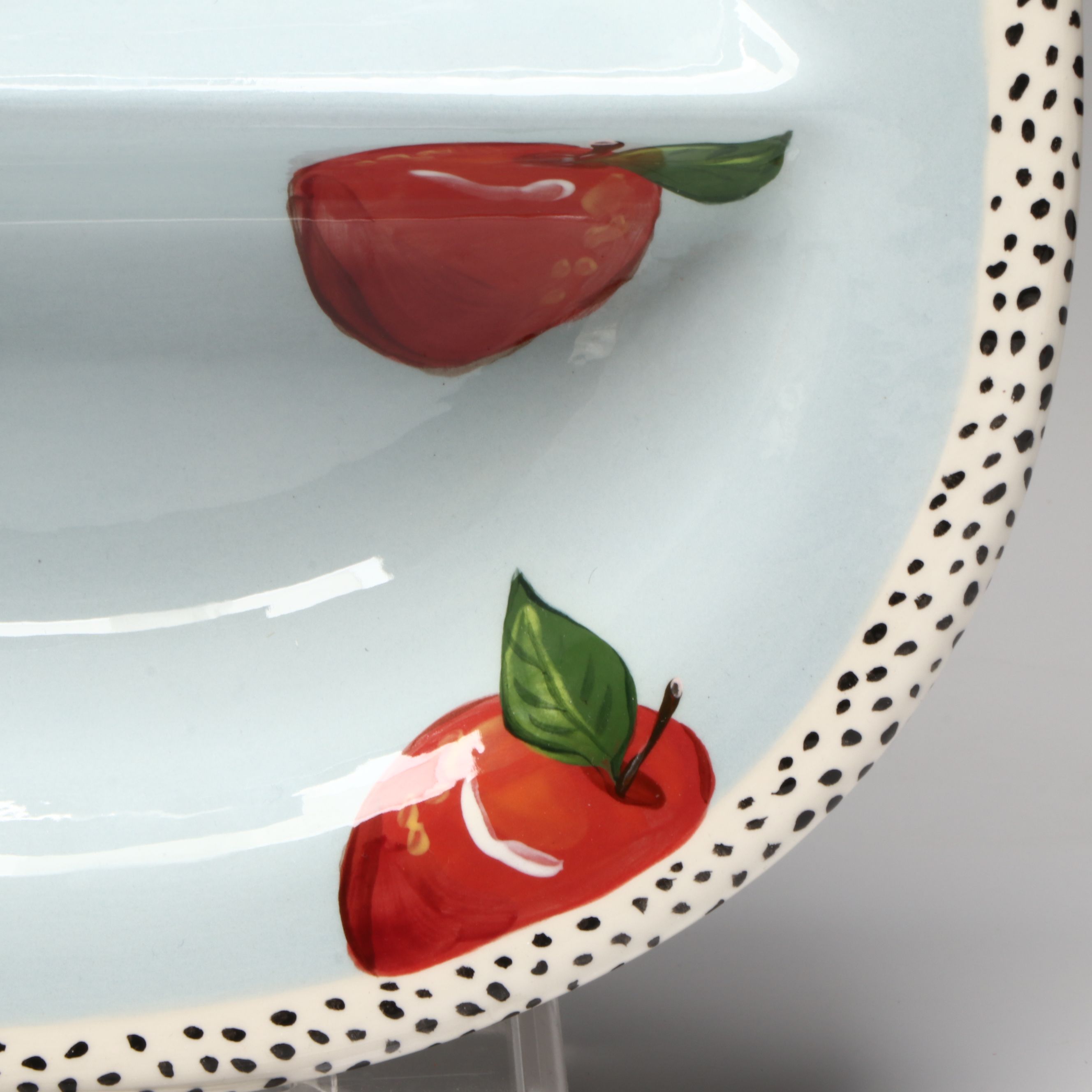 Droll Designs Hand-Painted Fruit Motif Serving Bowls