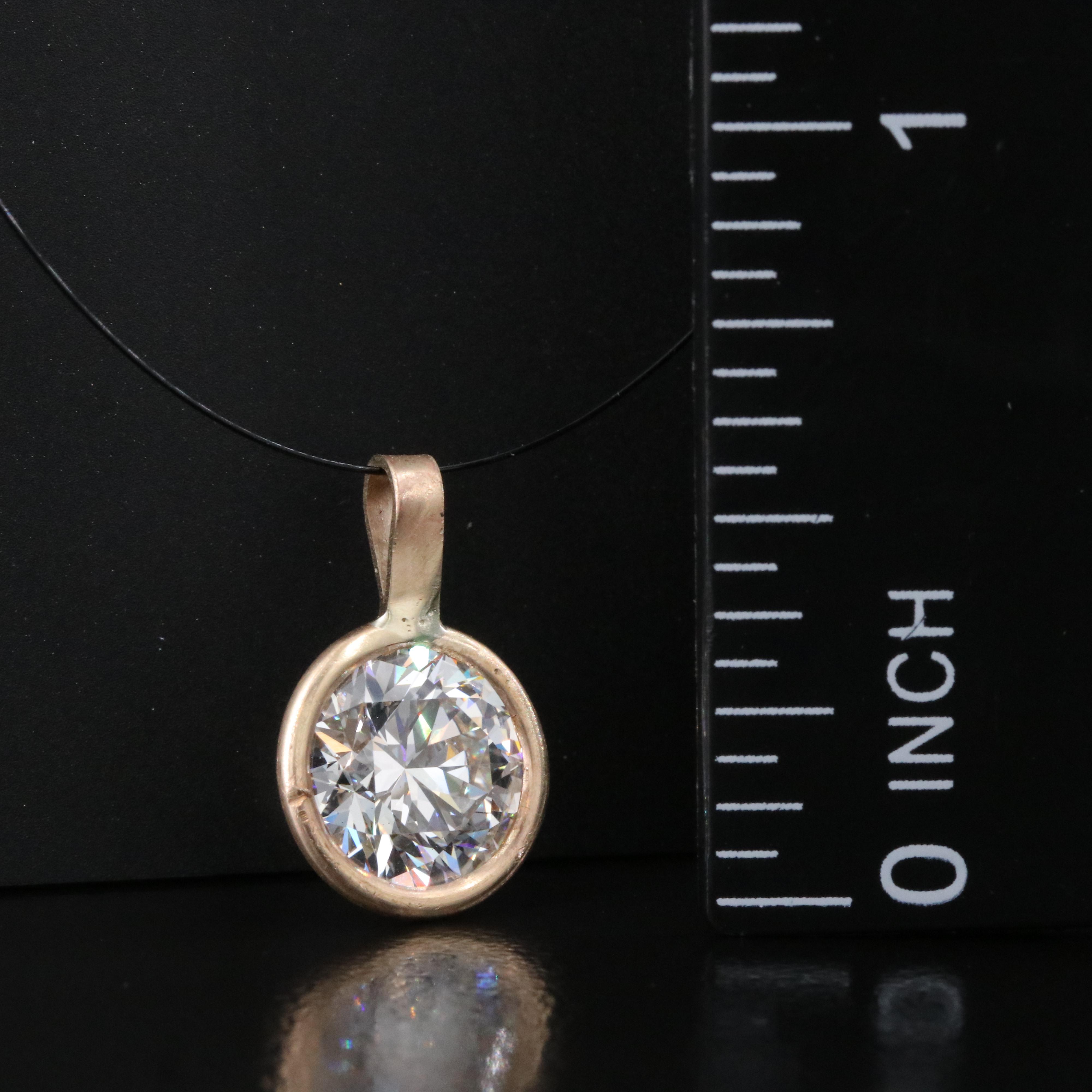 14K 2.00 CT Lab Grown Diamond Solitaire Pendant with IGI Report