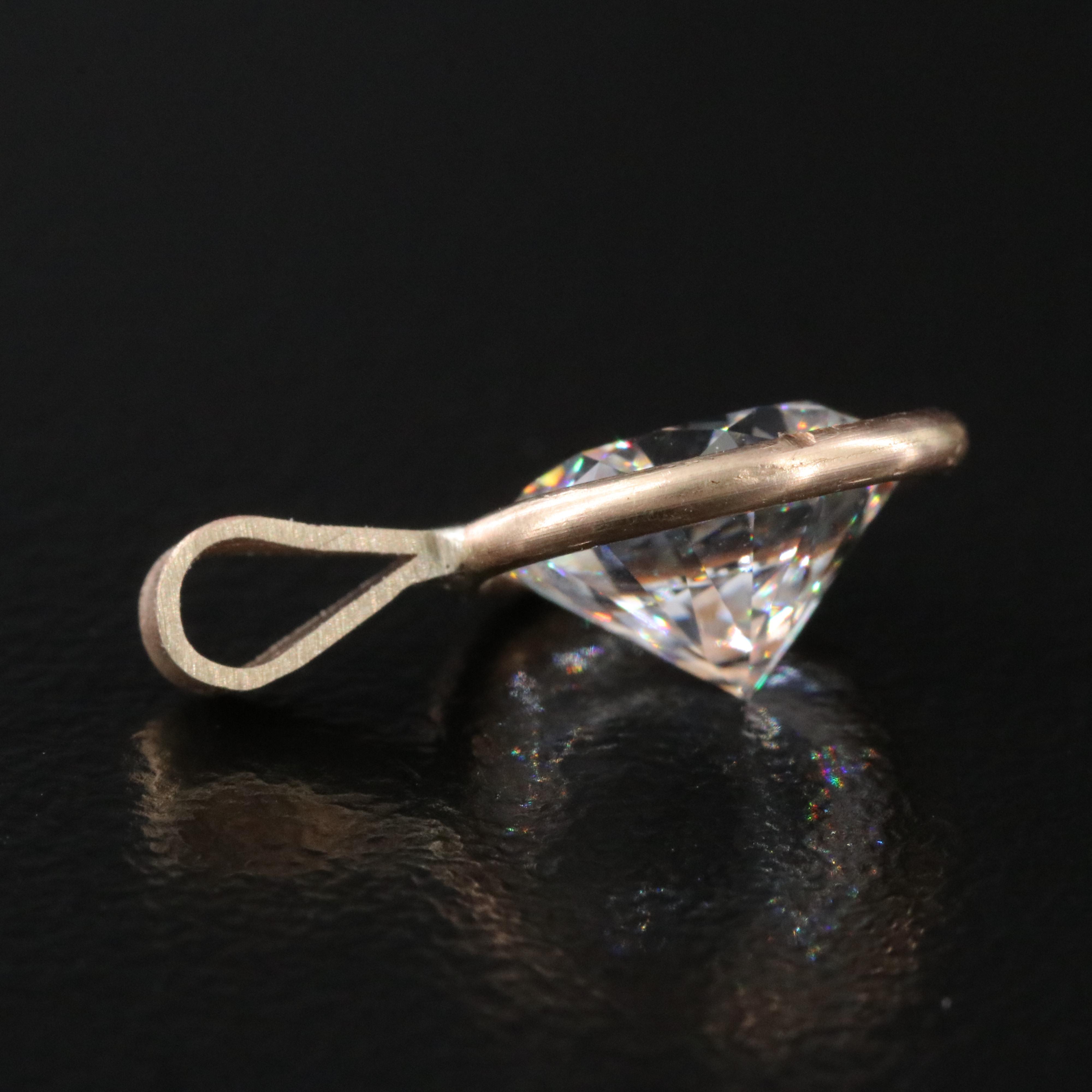 14K 2.00 CT Lab Grown Diamond Solitaire Pendant with IGI Report