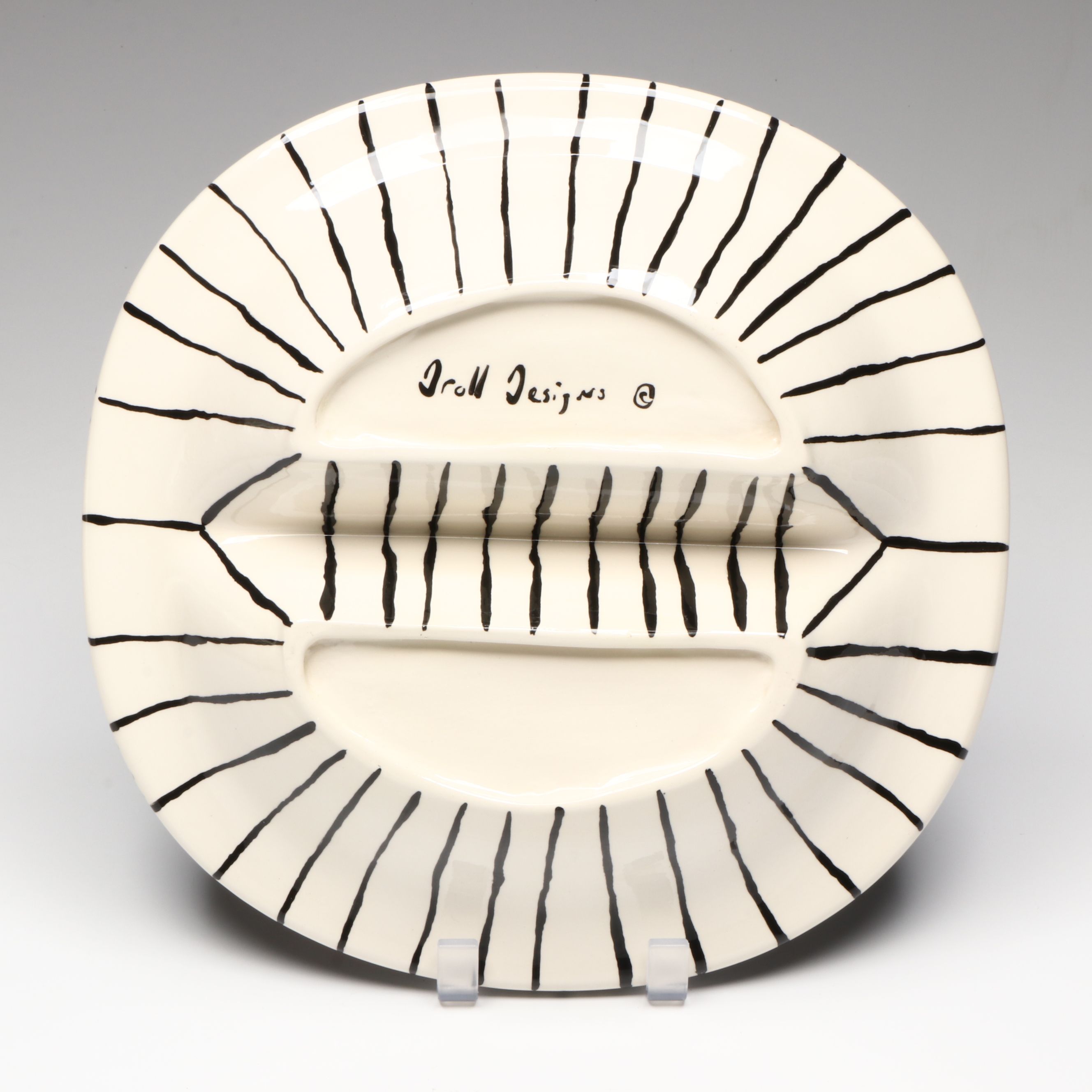 Droll Designs Hand-Painted Fruit Motif Serving Bowls