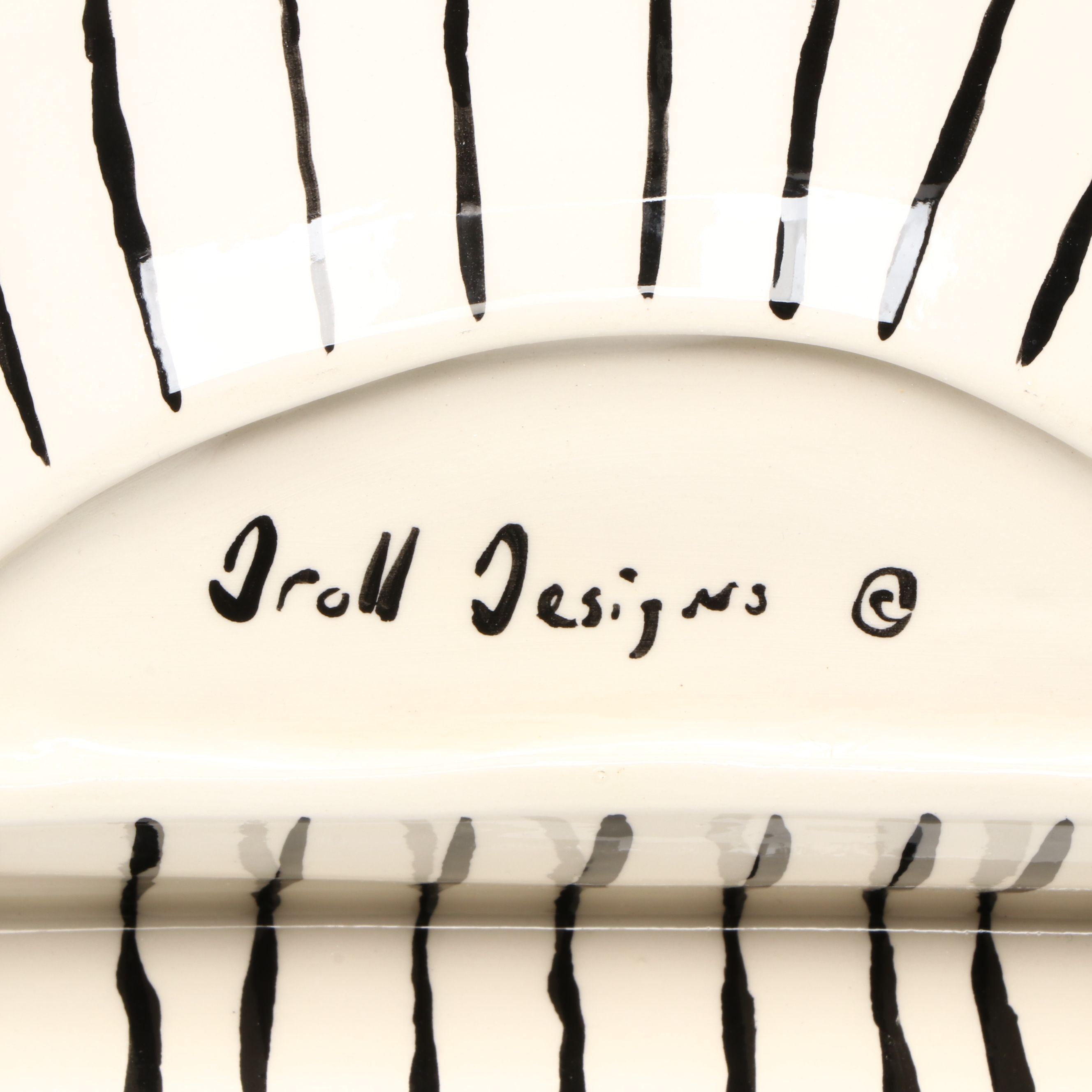 Droll Designs Hand-Painted Fruit Motif Serving Bowls