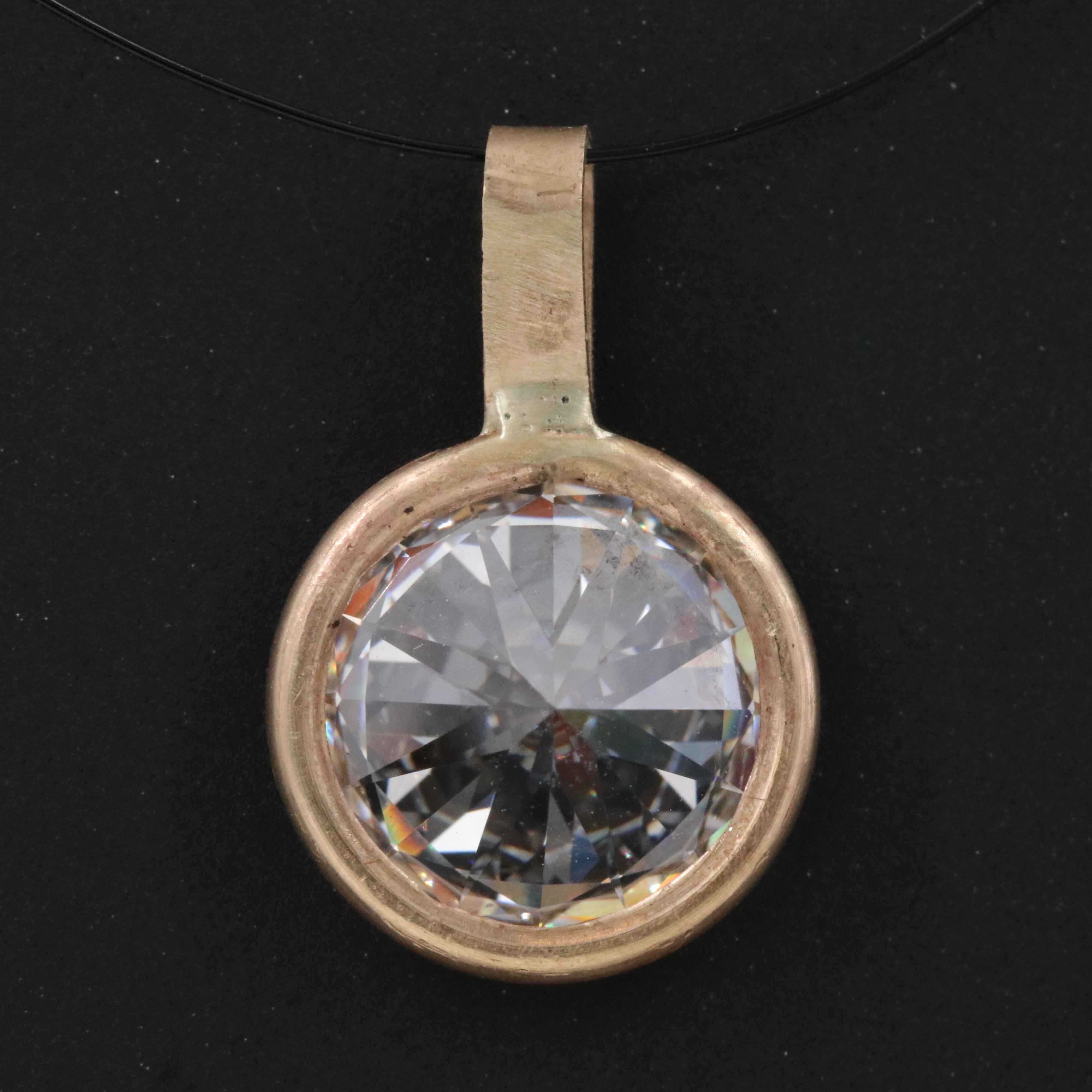 14K 2.00 CT Lab Grown Diamond Solitaire Pendant with IGI Report