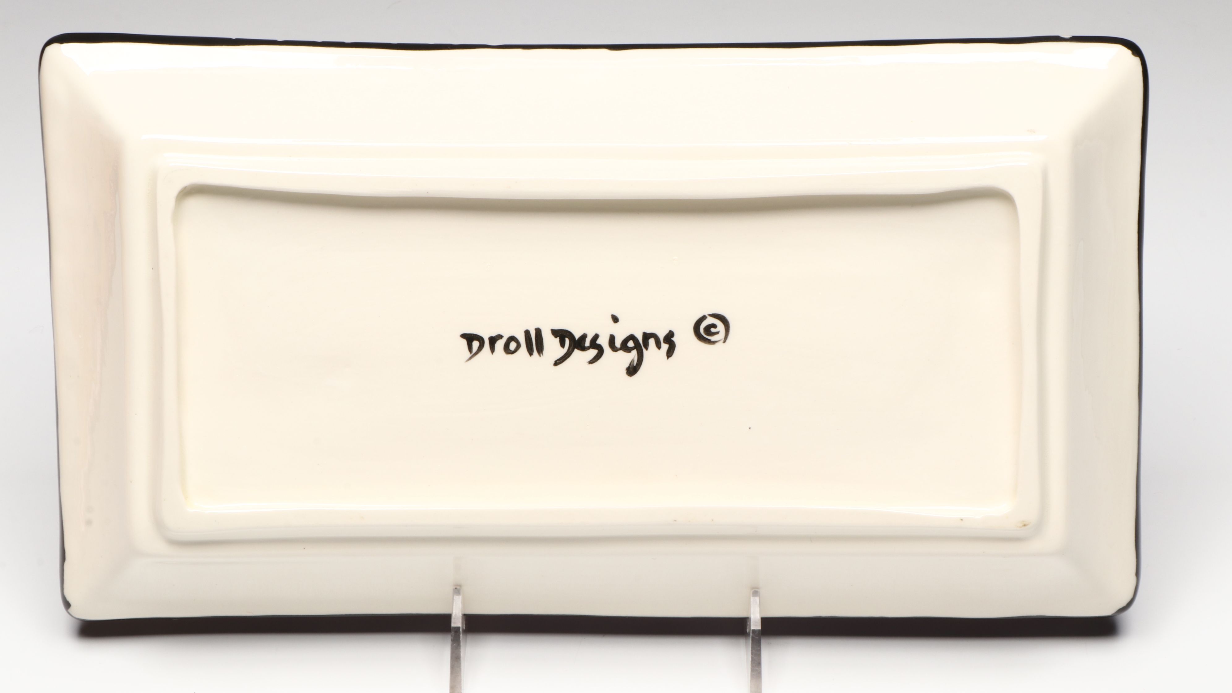 Droll Designs Hand-Painted Fruit Motif Serving Bowls