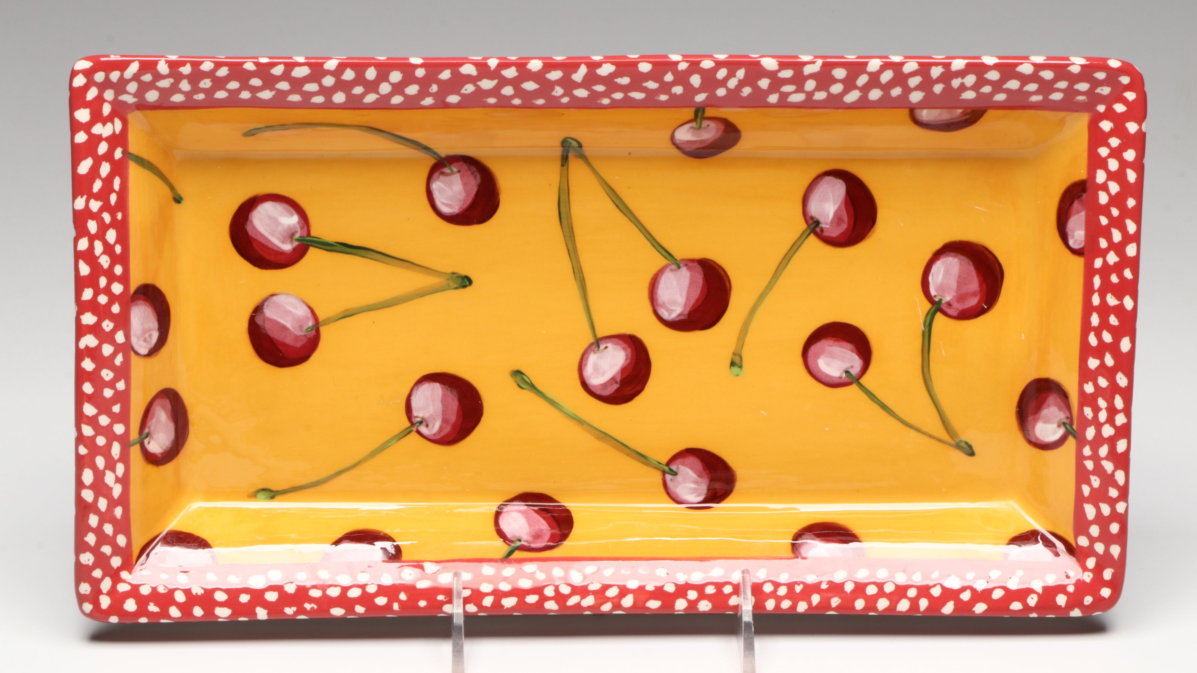 Droll Designs Hand-Painted Fruit Motif Serving Bowls