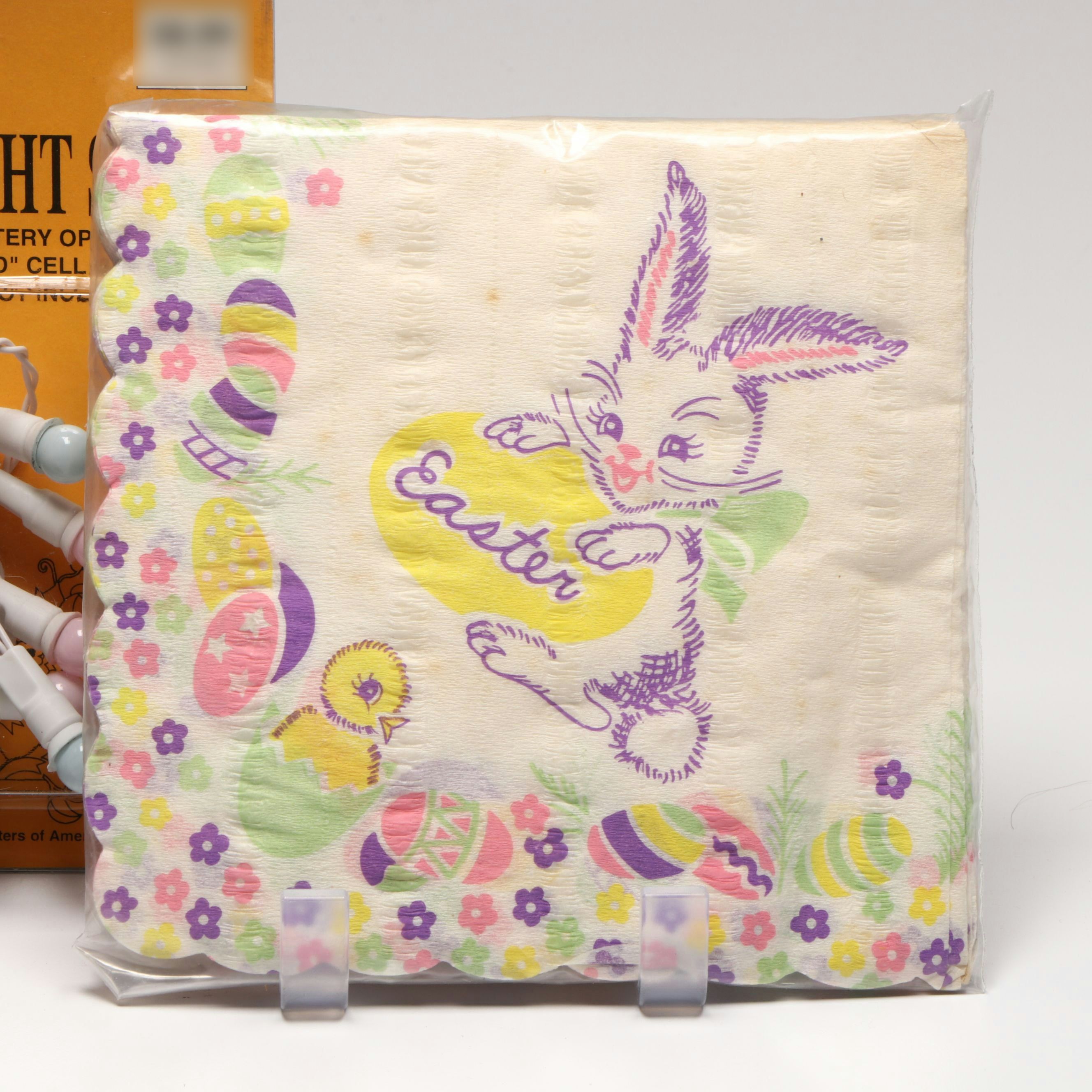 Easter Mini Globe Lights with Papier-Mâché Candy Baskets and Other Decor