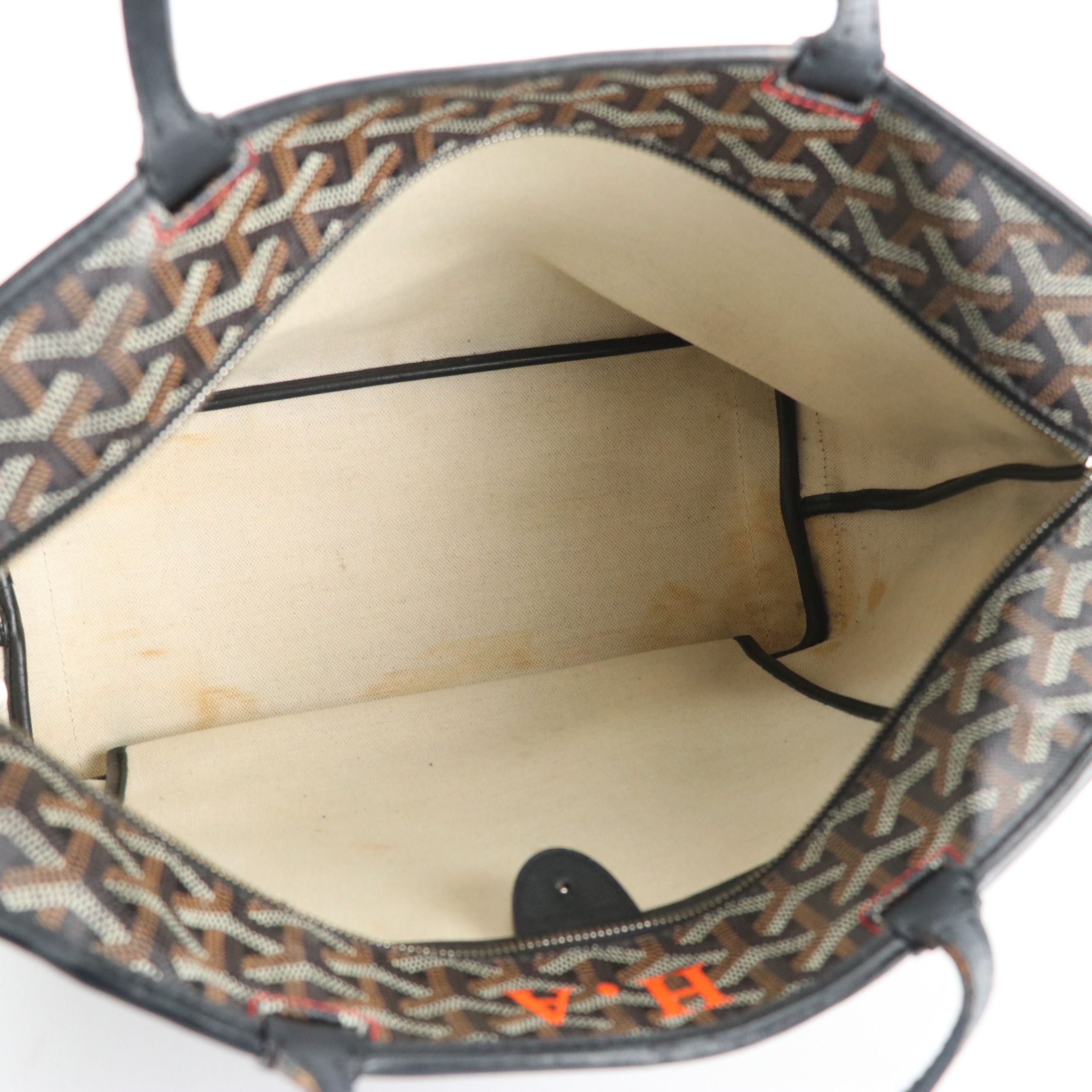 Goyard Saint Louis PM Tote in Black Goyardine Coated Canvas and Leather