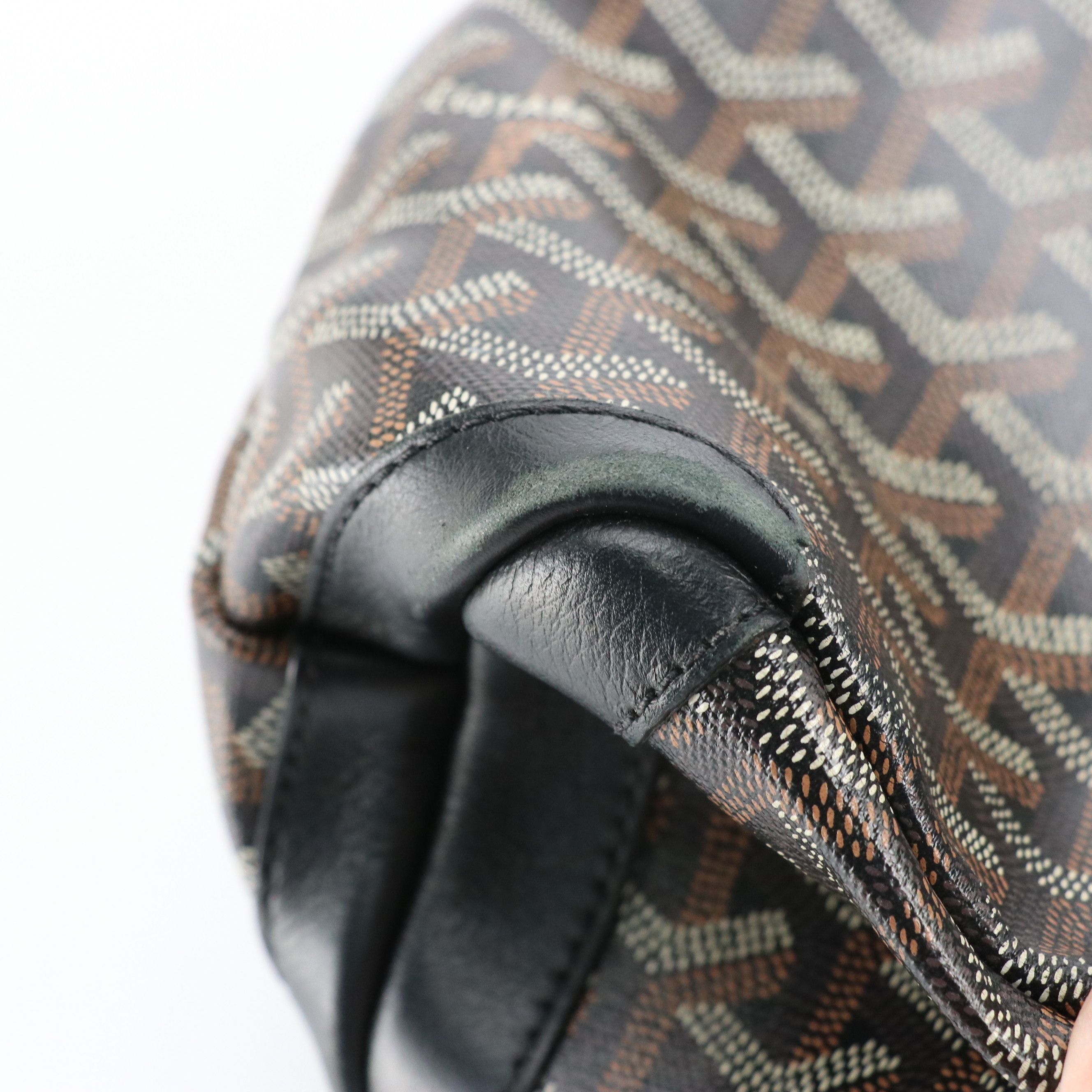 Goyard Saint Louis PM Tote in Black Goyardine Coated Canvas and Leather