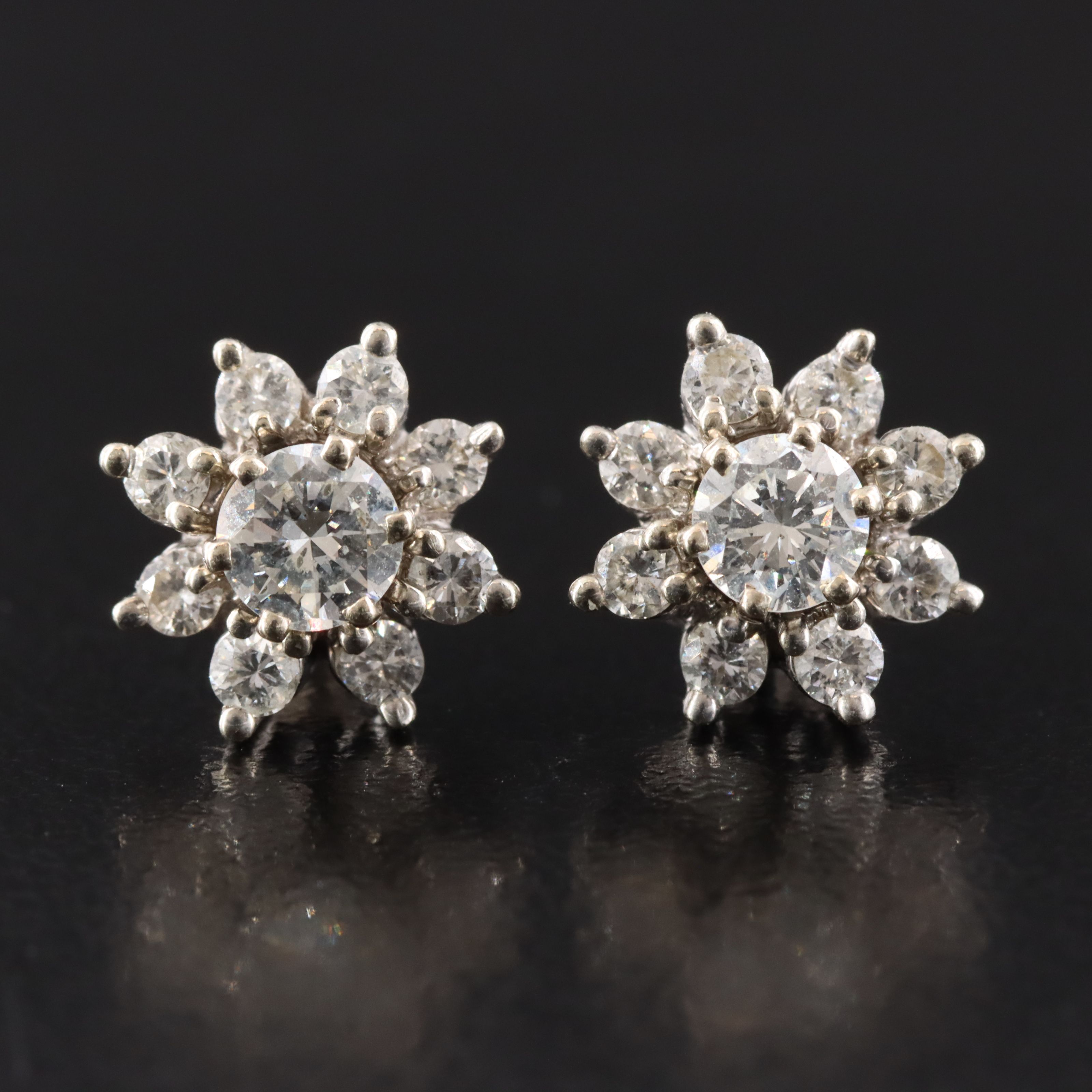 14K 1.02 CTW Diamond Stud Earrings and Jackets