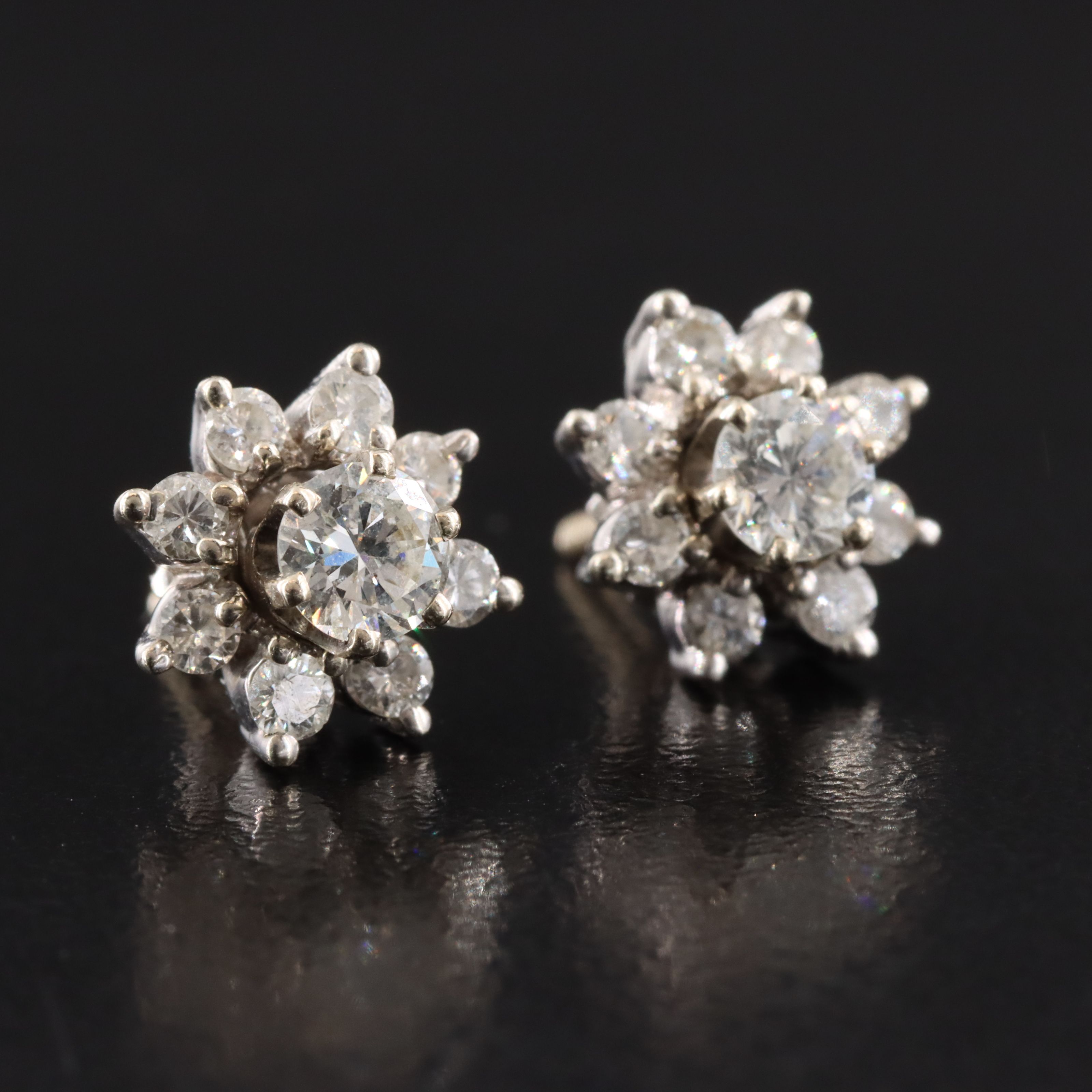 14K 1.02 CTW Diamond Stud Earrings and Jackets
