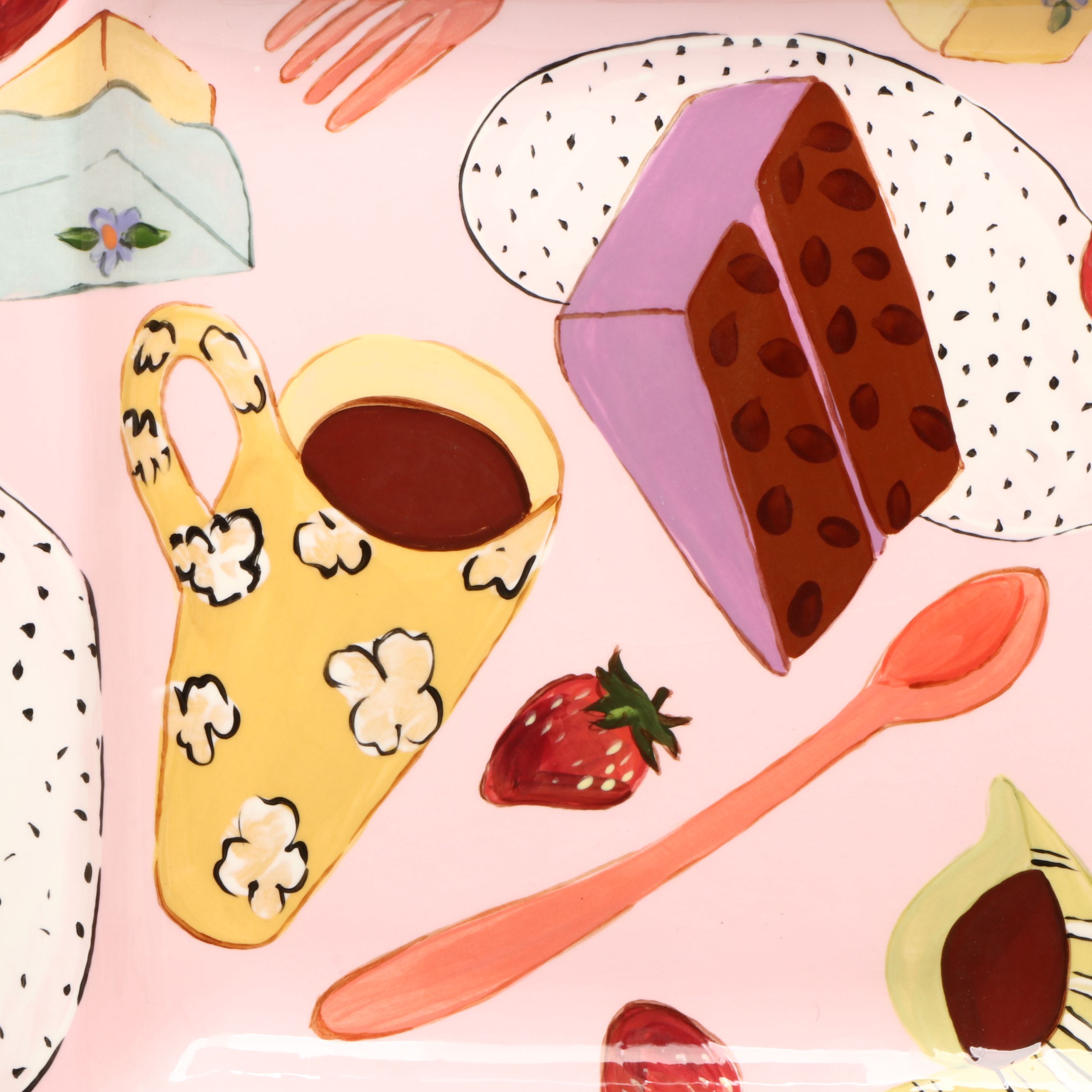 Droll Designs Hand-Painted Cake Platters