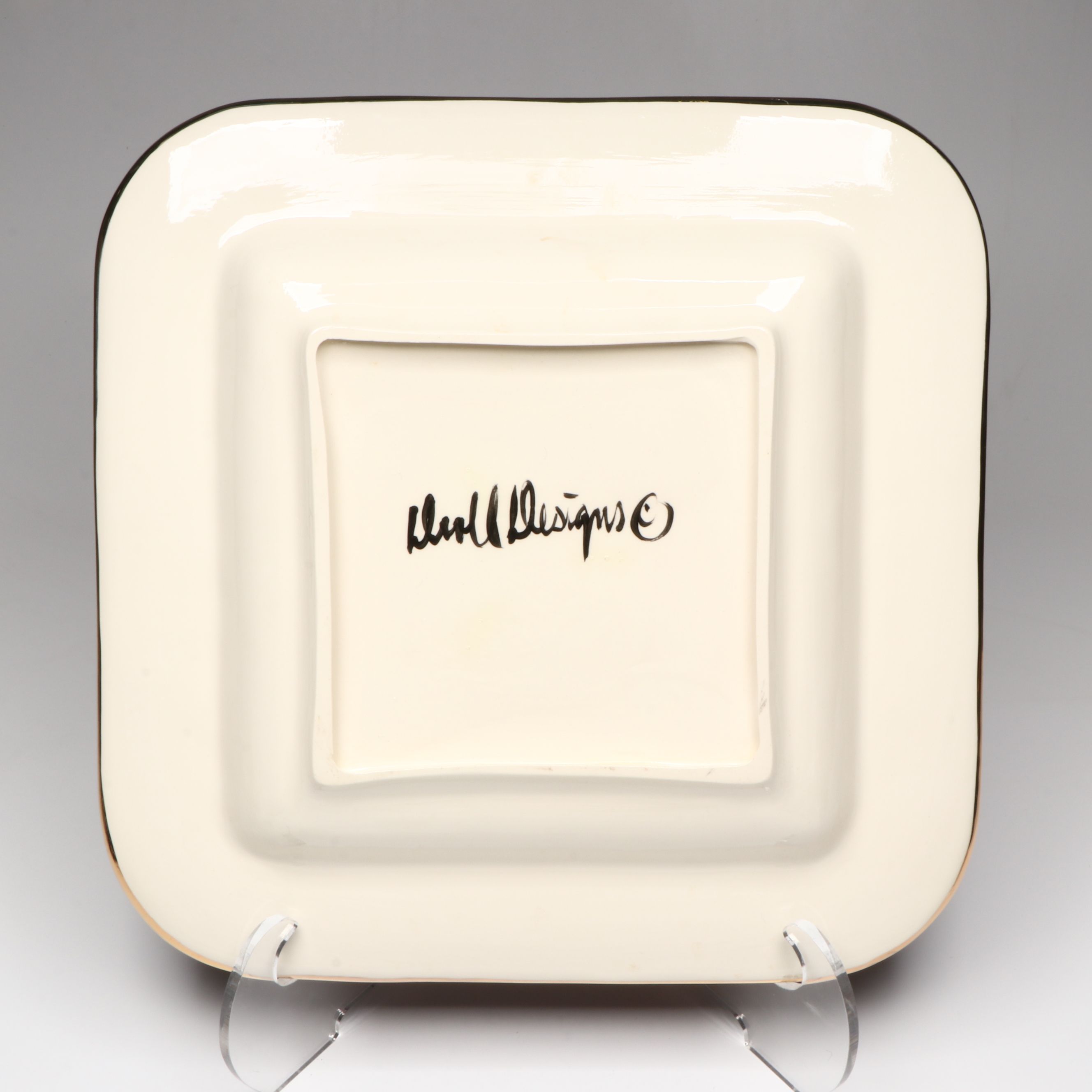 Droll Designs Hand-Painted Cake Platters