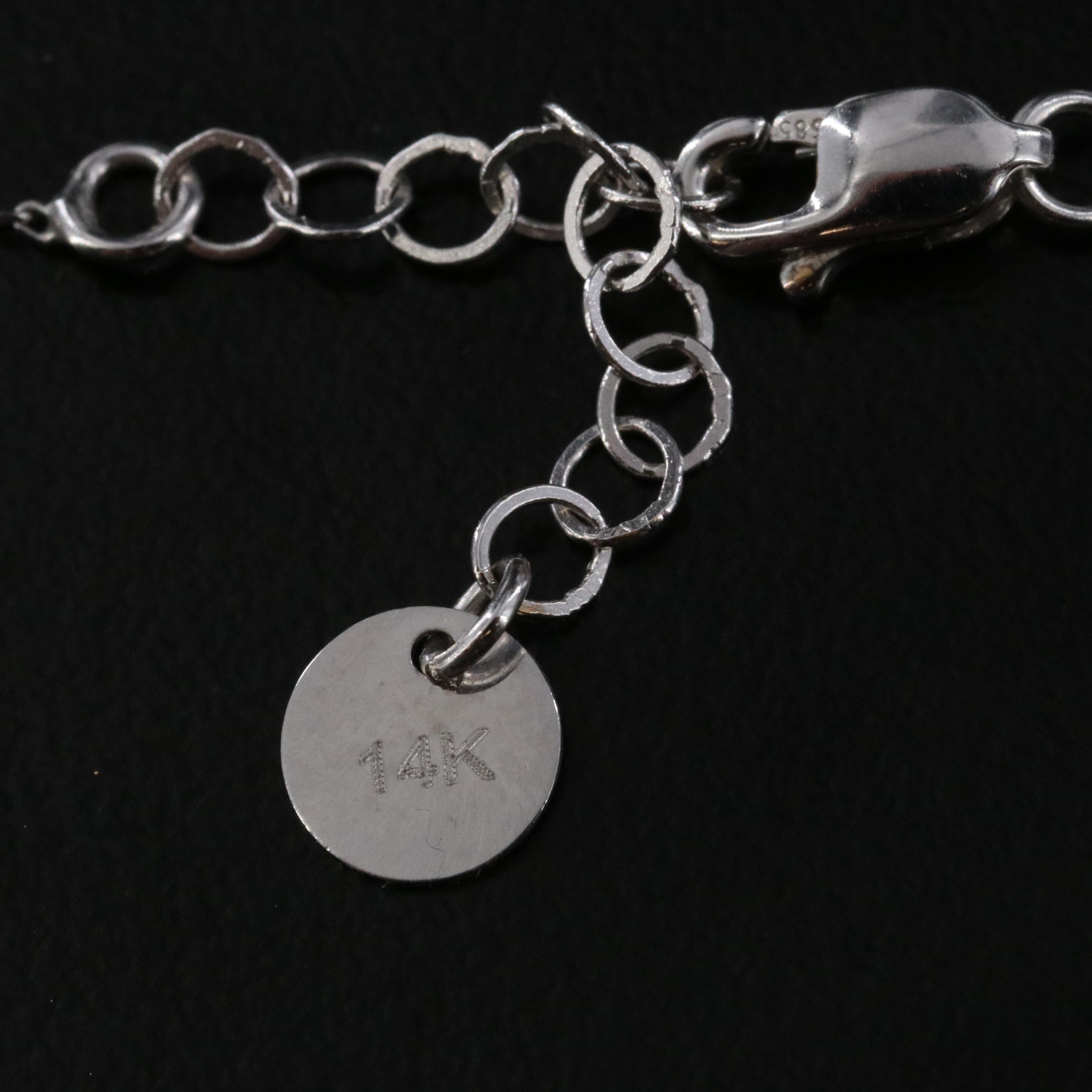 14K "D" Initial Pendant Necklace with Diamond Accent