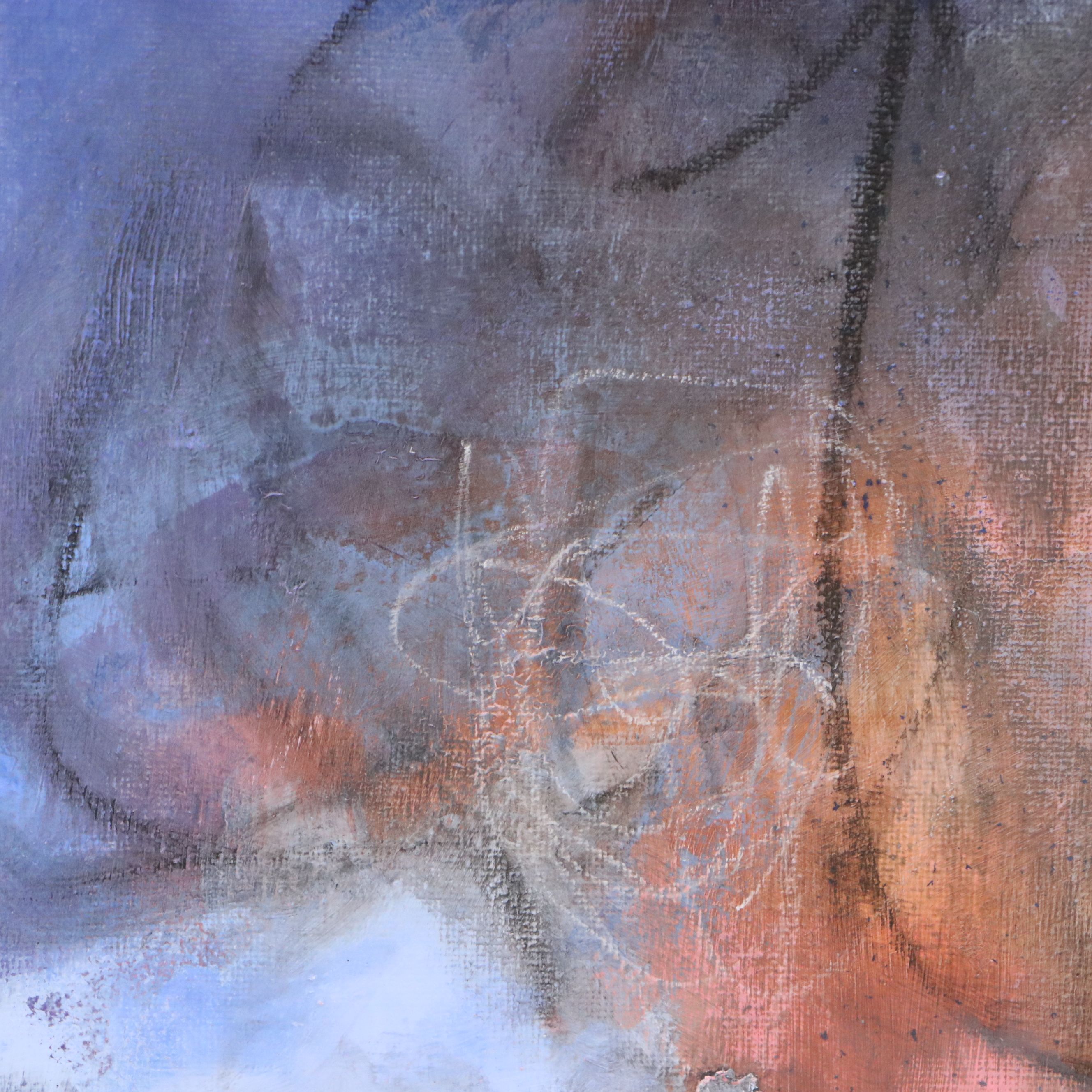 Milagros Pongo Abstract Mixed Media Painting, 21st Century