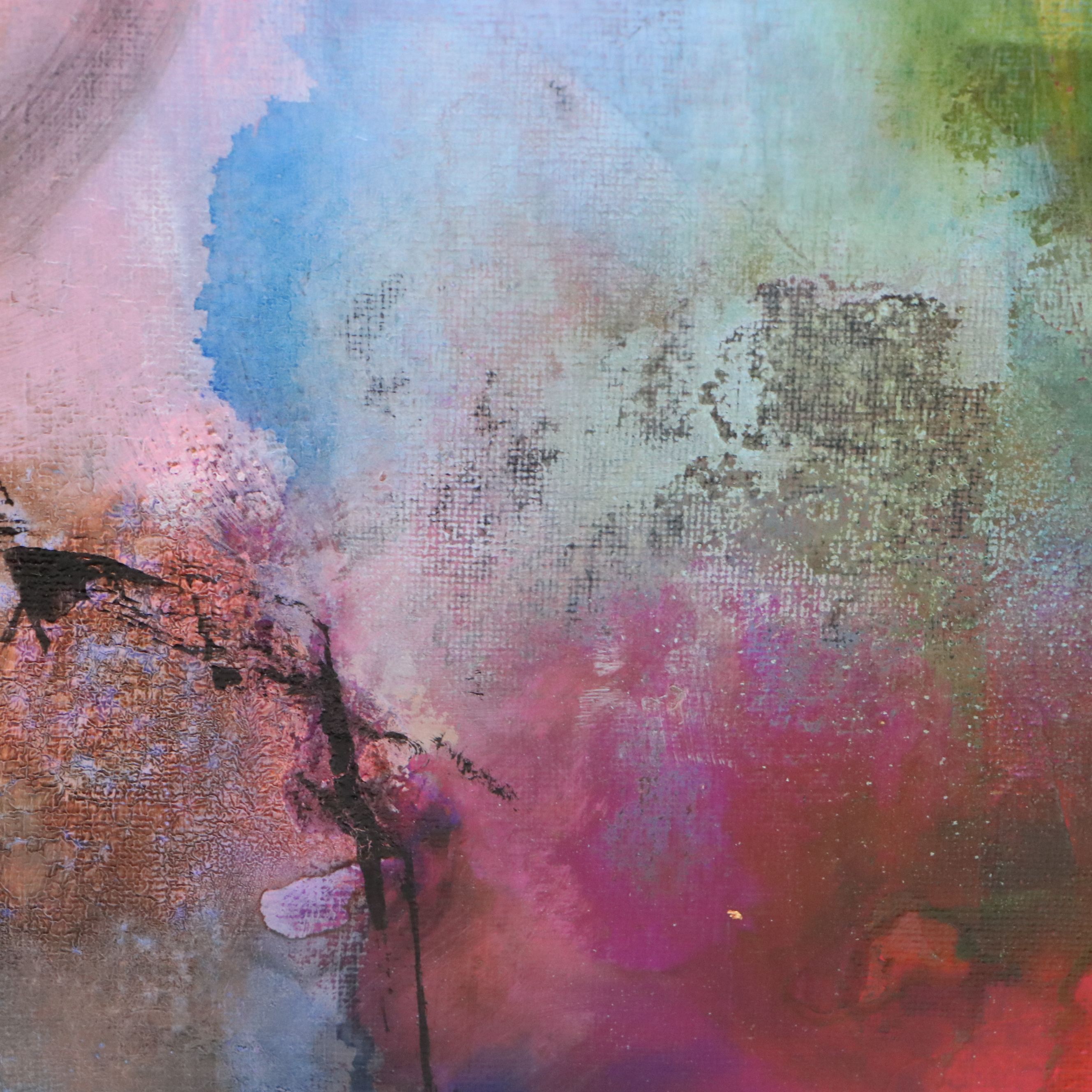 Milagros Pongo Abstract Mixed Media Painting, 21st Century