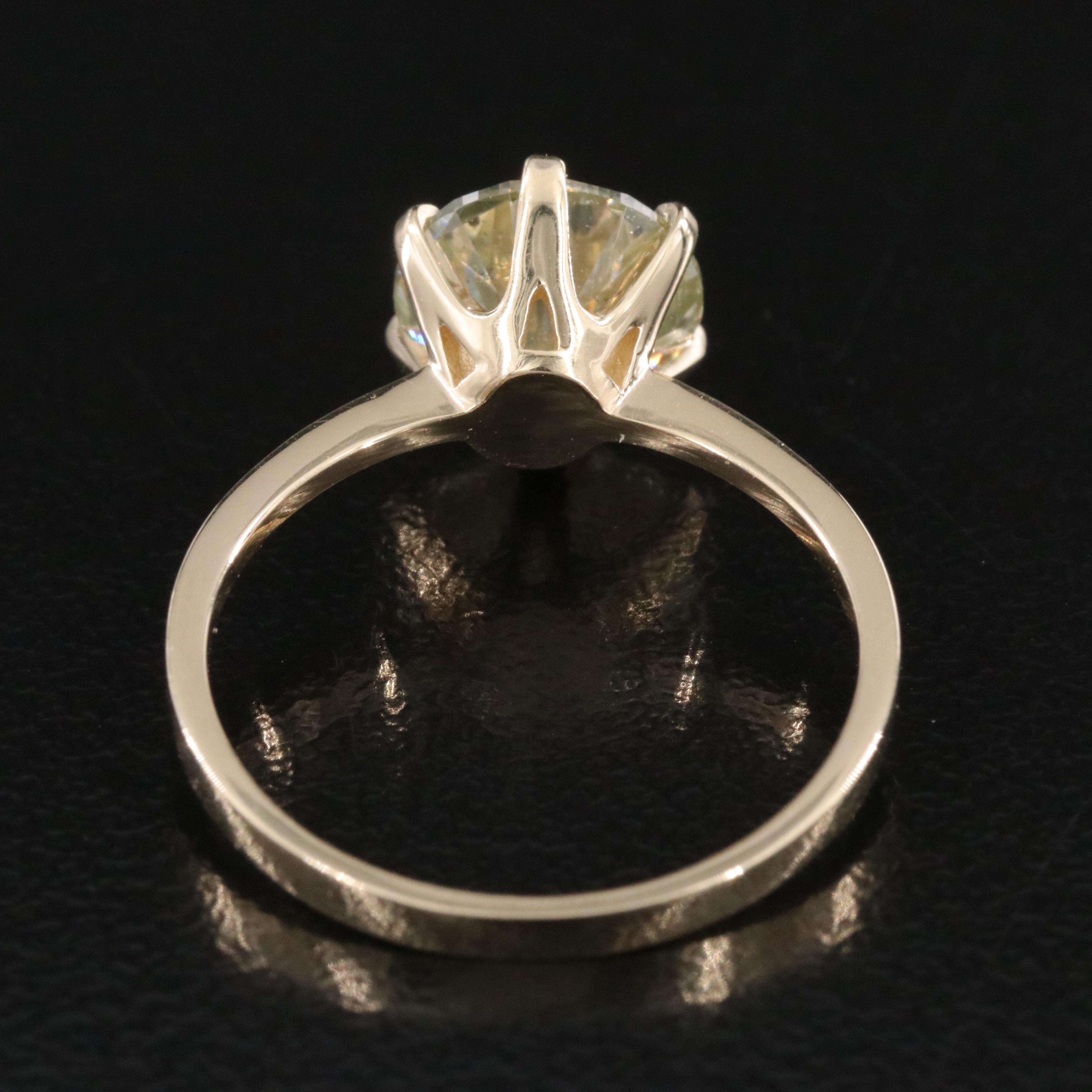 14K 2.03 CT Fancy Diamond Solitaire Ring with IGI Report