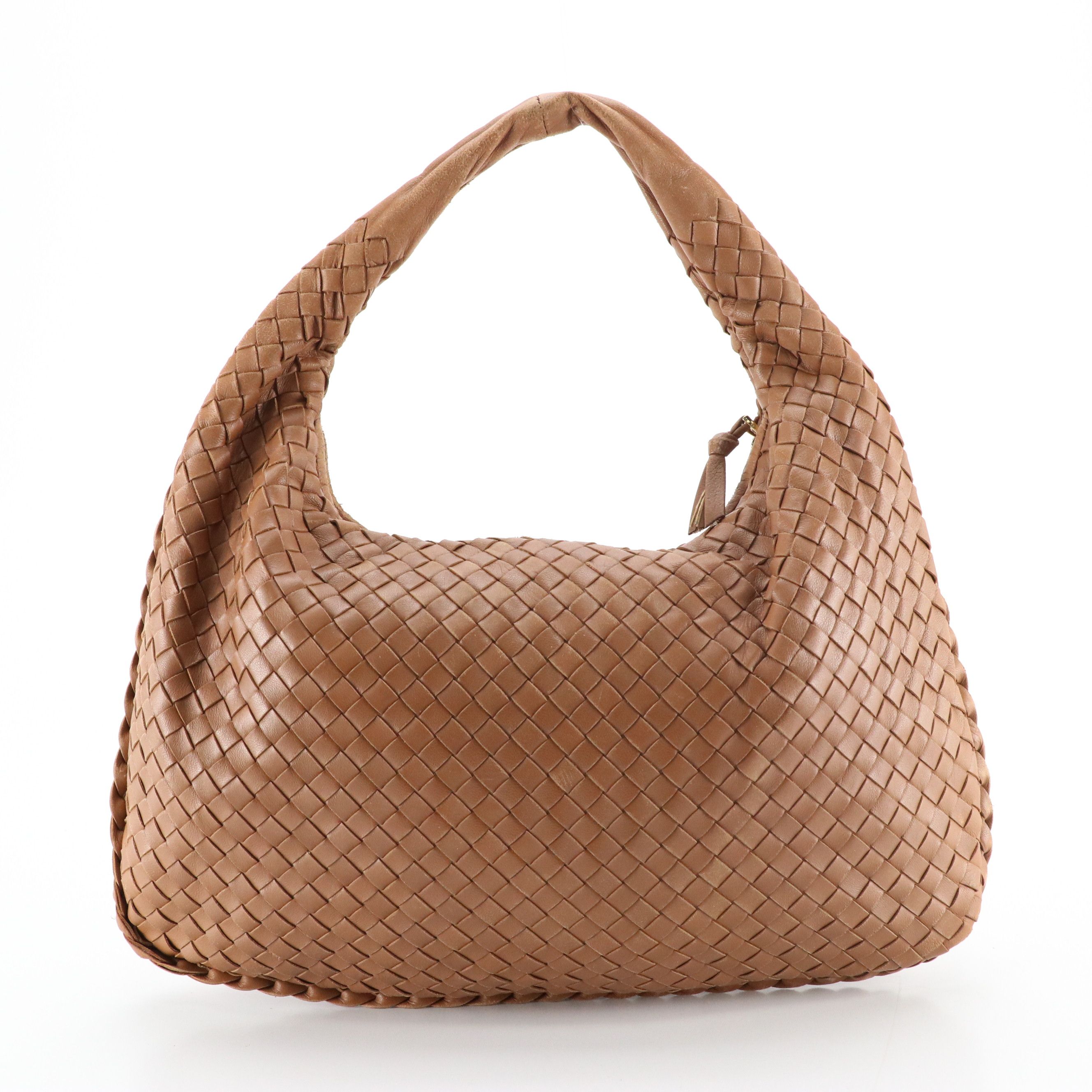 Bottega Veneta Medium Hobo Shoulder Bag in Brown Intrecciato Nappa Leather
