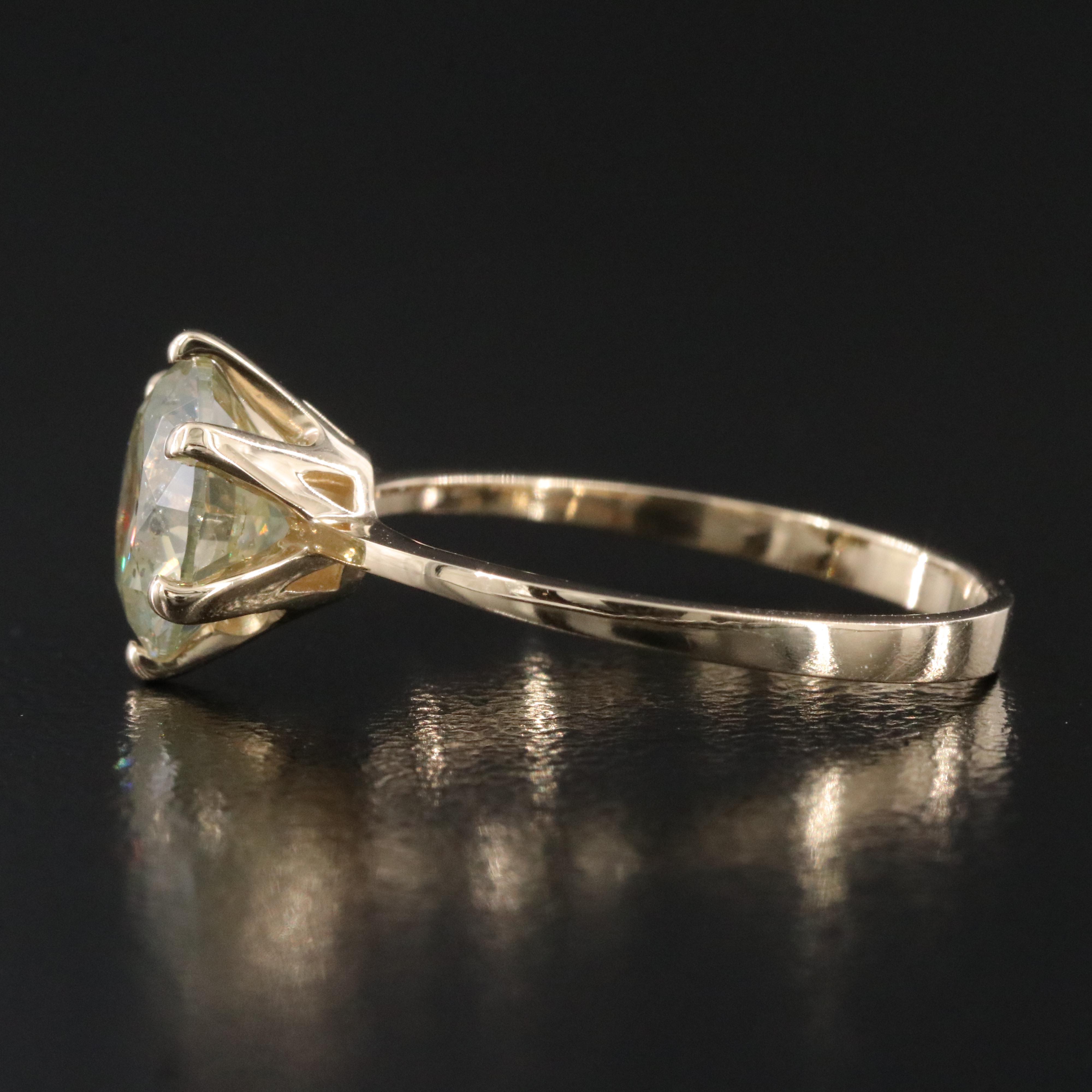 14K 2.03 CT Fancy Diamond Solitaire Ring with IGI Report