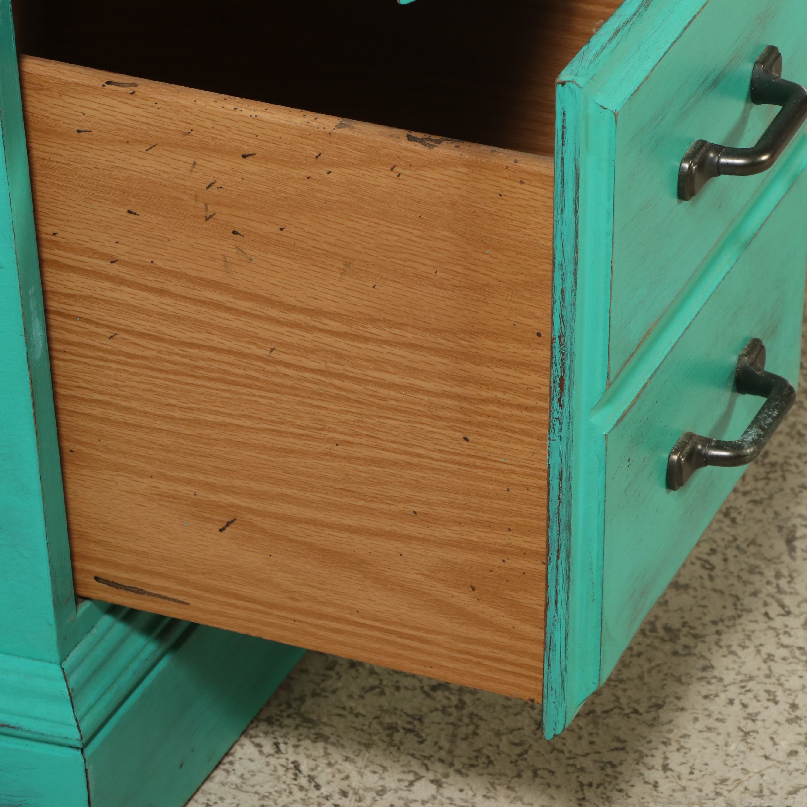 Painted Oak Roll-Top Desk, 20th Century