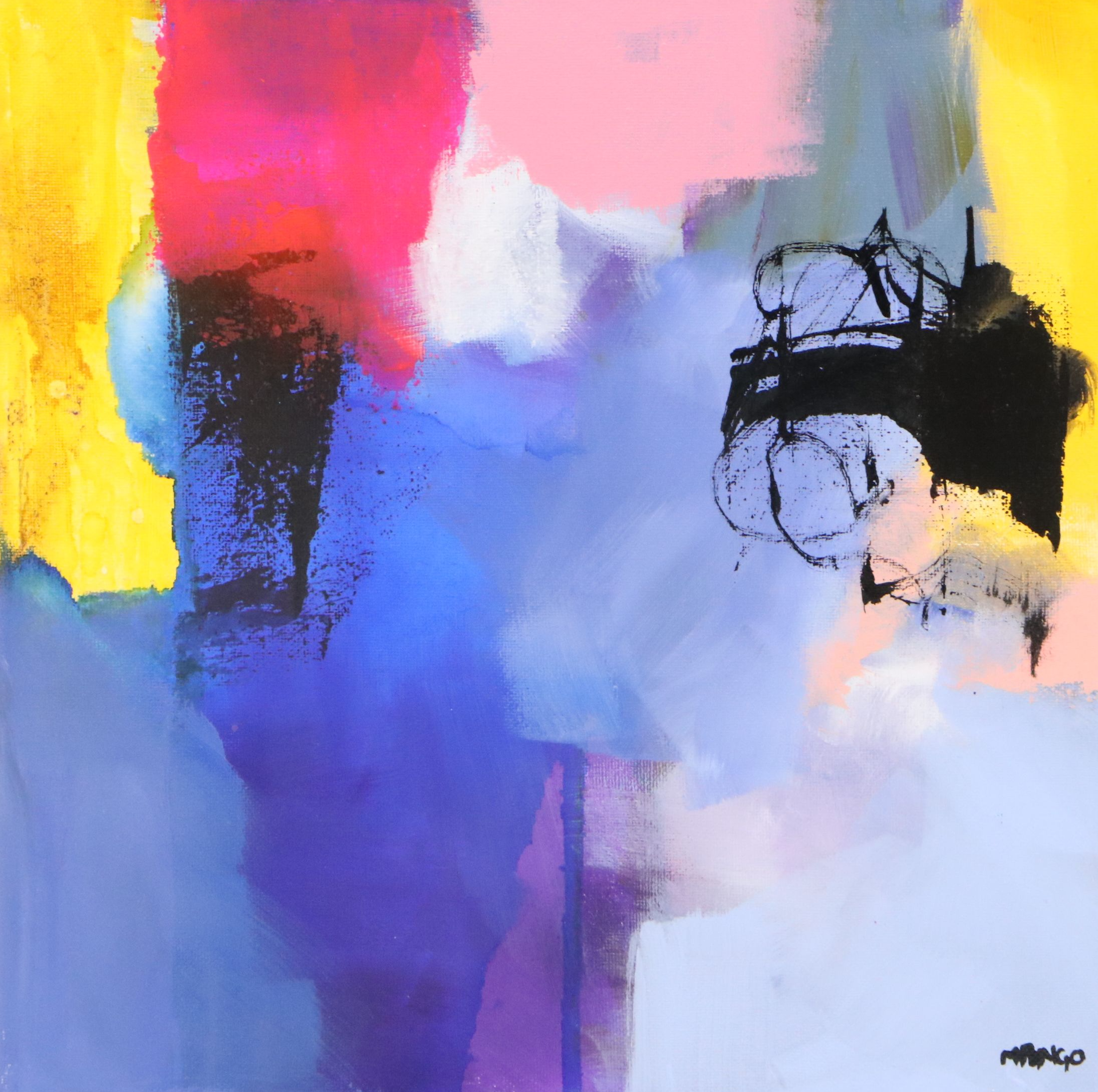 Milagros Pongo Abstract Mixed Media Painting, 2025