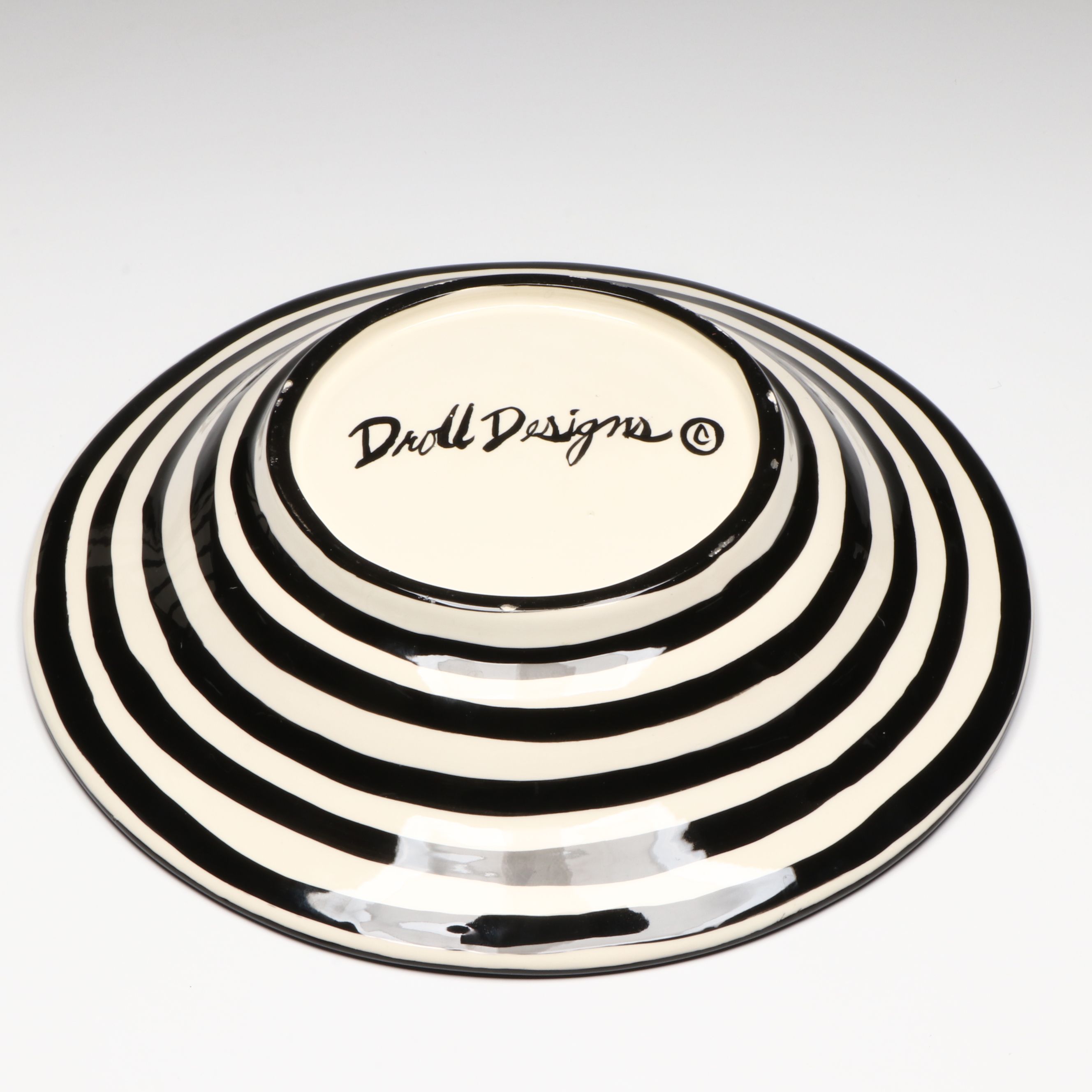 Droll Designs Hand-Painted Fruit Motif Serving Bowls