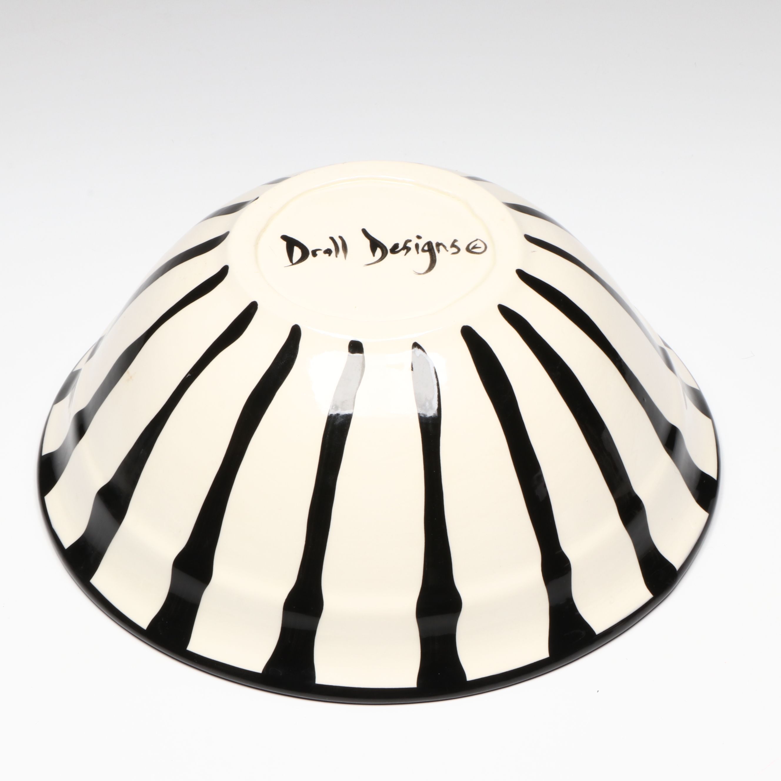 Droll Designs Hand-Painted Fruit Motif Serving Bowls