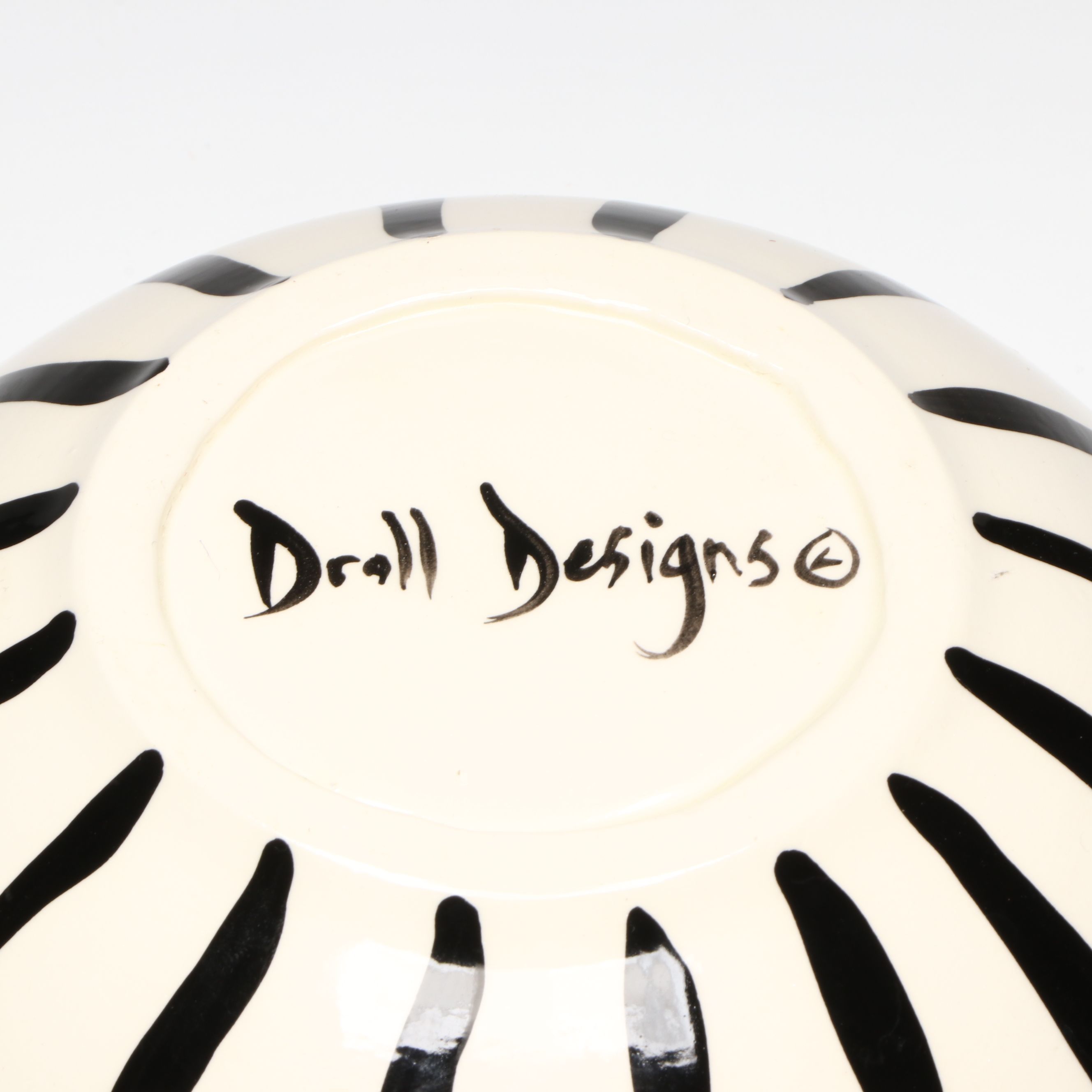 Droll Designs Hand-Painted Fruit Motif Serving Bowls
