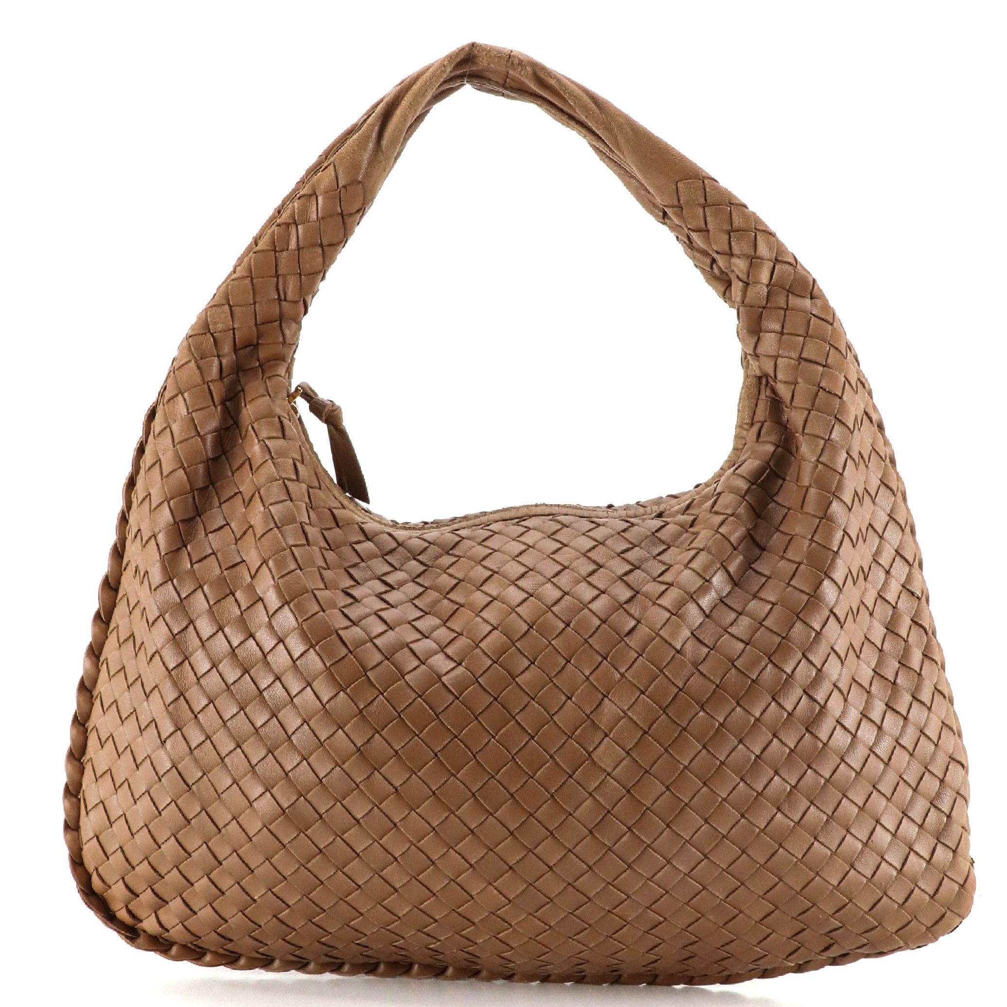 Bottega Veneta Medium Hobo Shoulder Bag in Brown Intrecciato Nappa Leather