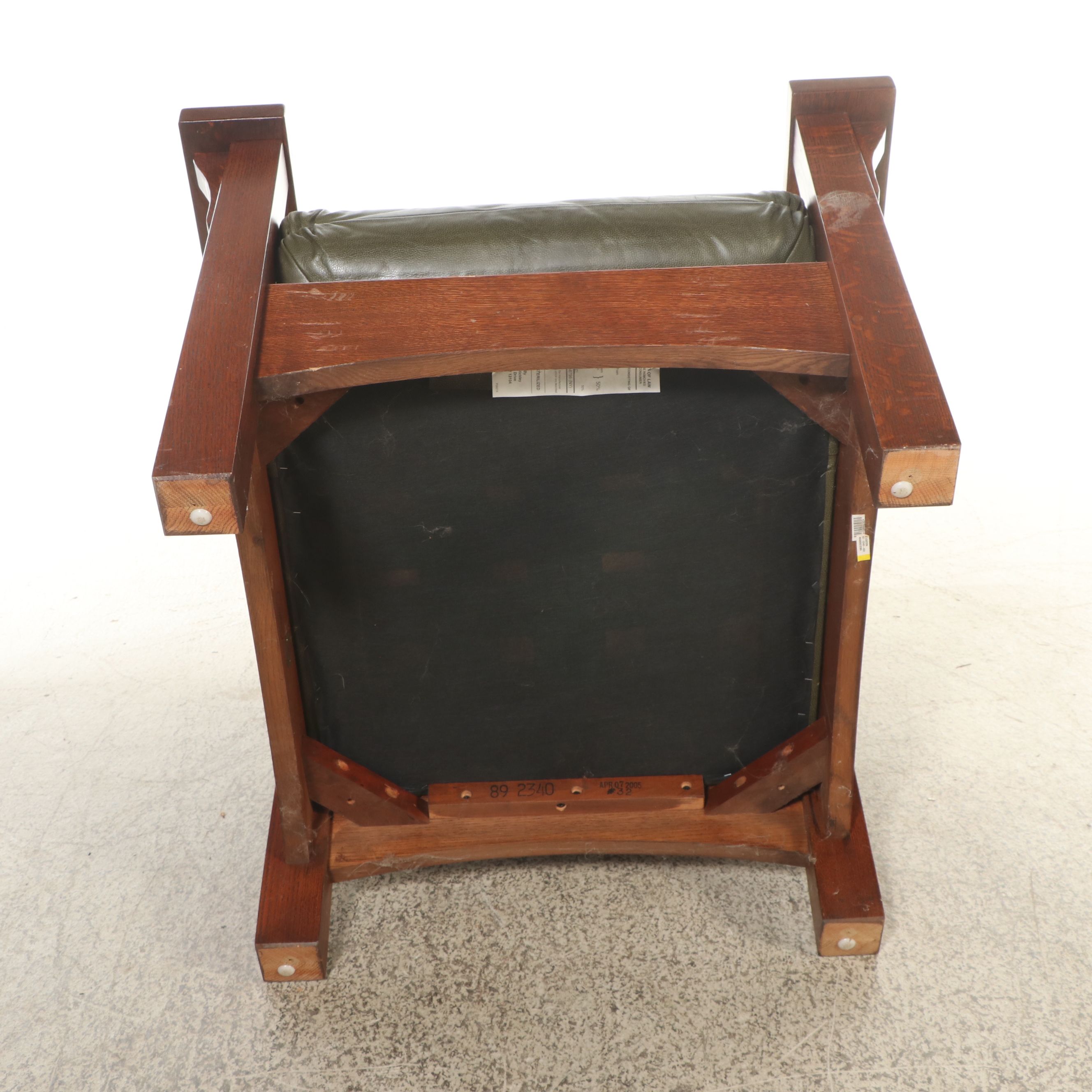 Stickley Craftsman Style Oak Armchair and Ottoman, 2005
