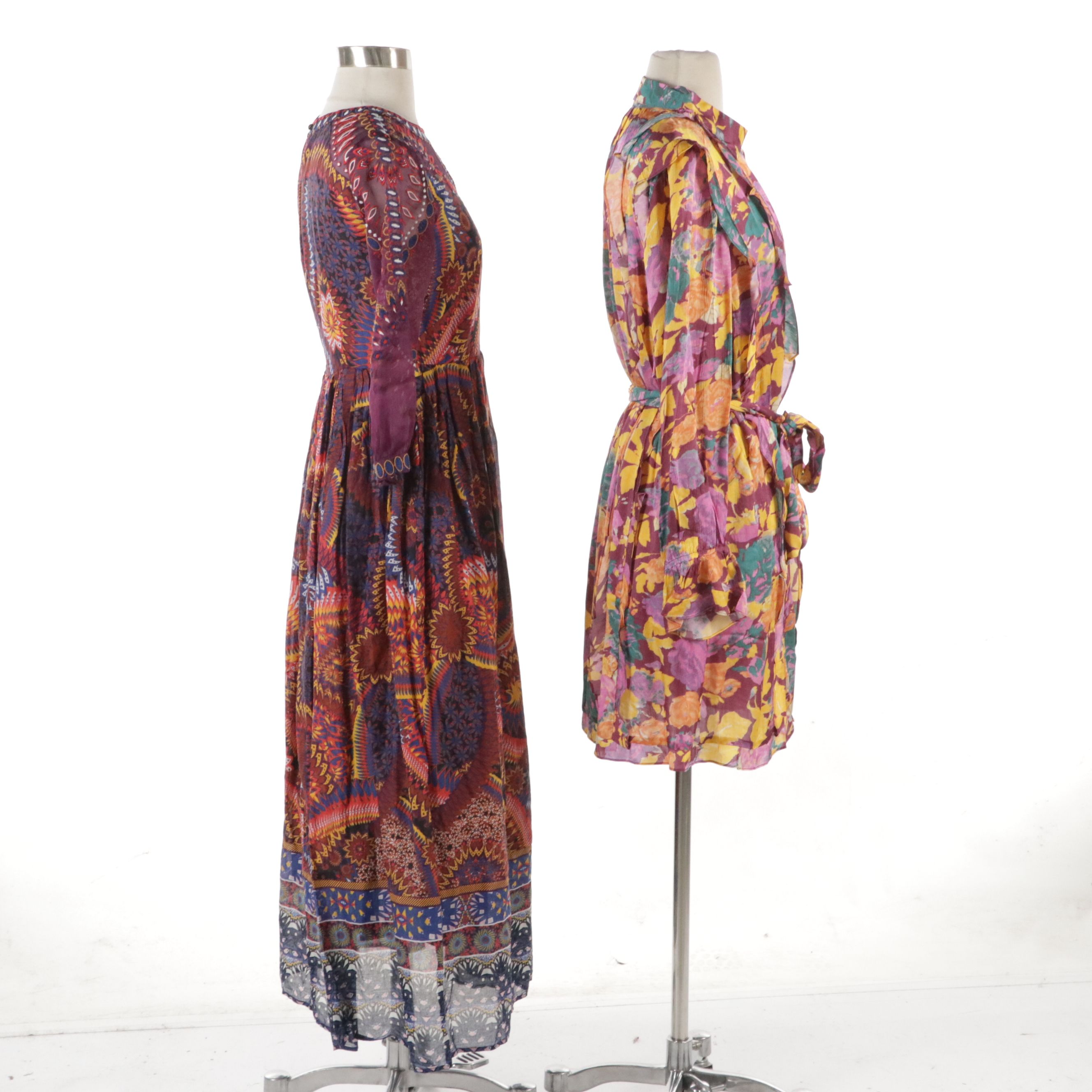 Sundance Two-Piece Ruffle Trim Dress and Anthropologie Pleated Maxi Dress