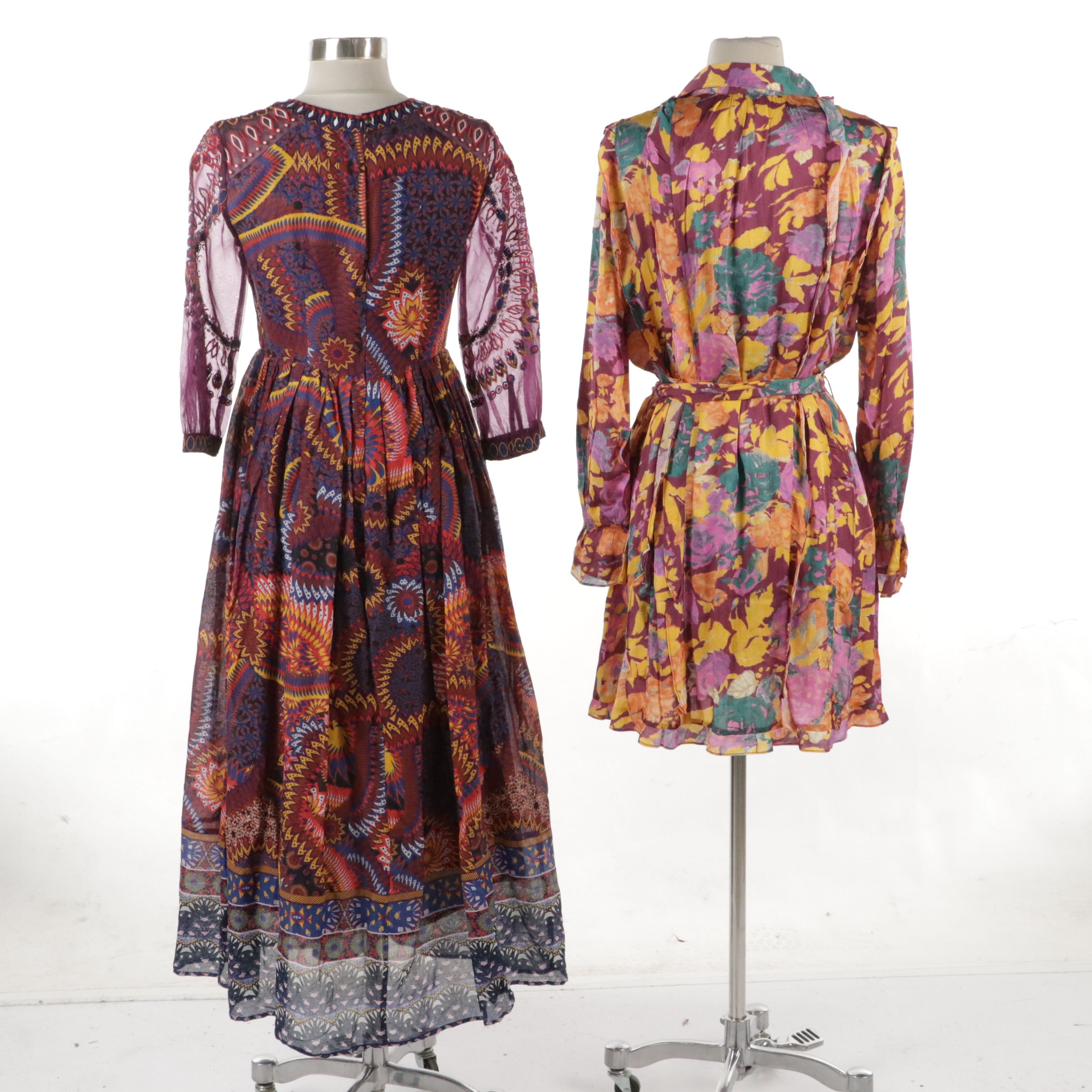 Sundance Two-Piece Ruffle Trim Dress and Anthropologie Pleated Maxi Dress