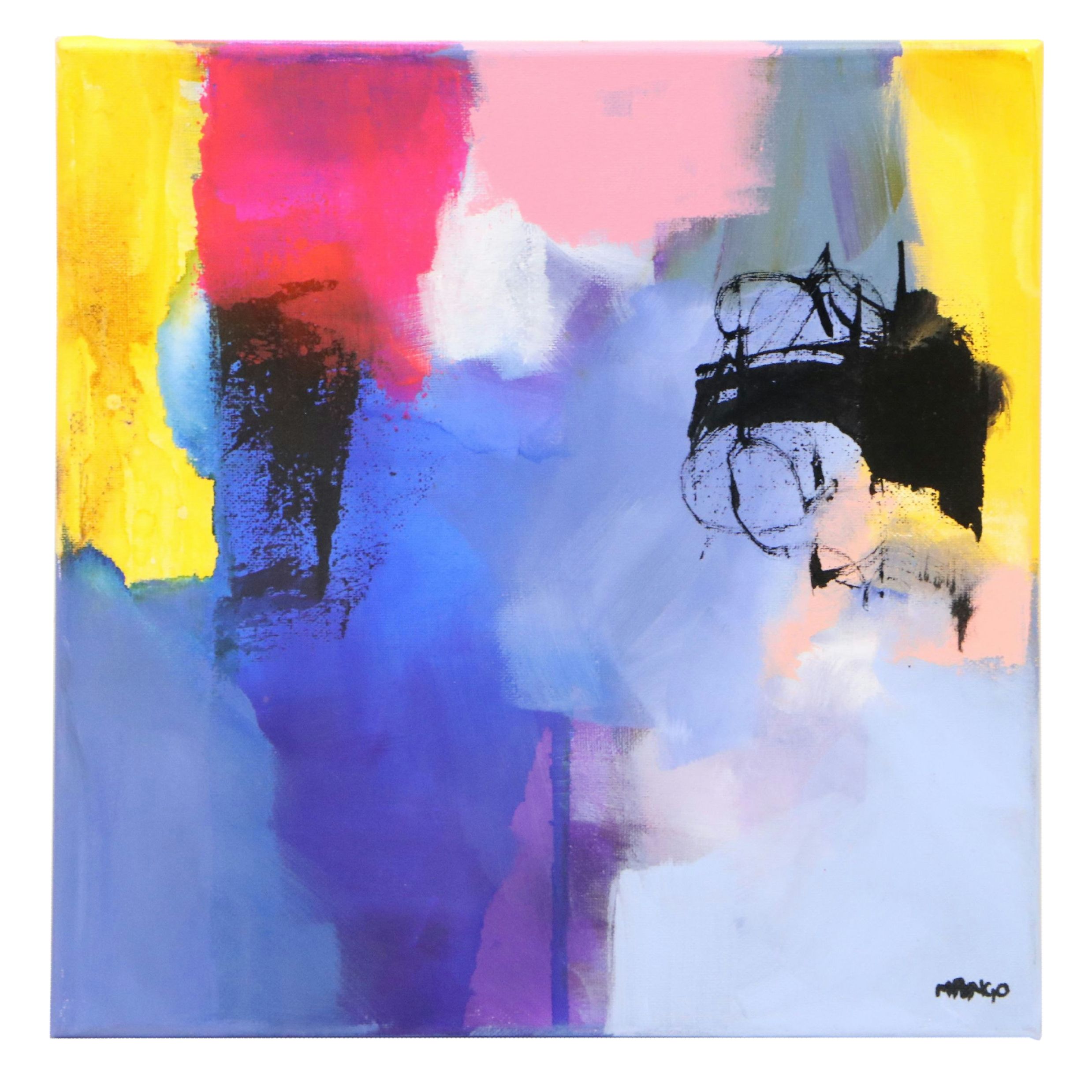 Milagros Pongo Abstract Mixed Media Painting, 2025