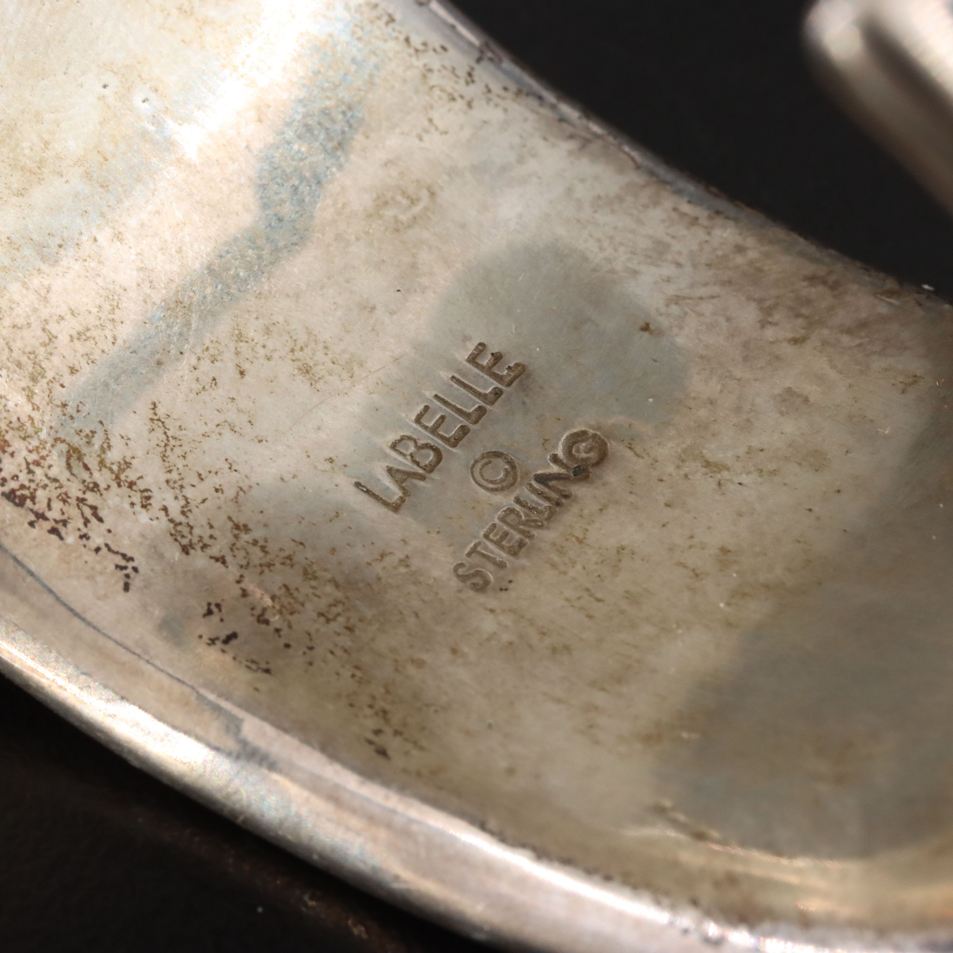 LaBelle Sterling and Leather Cuff