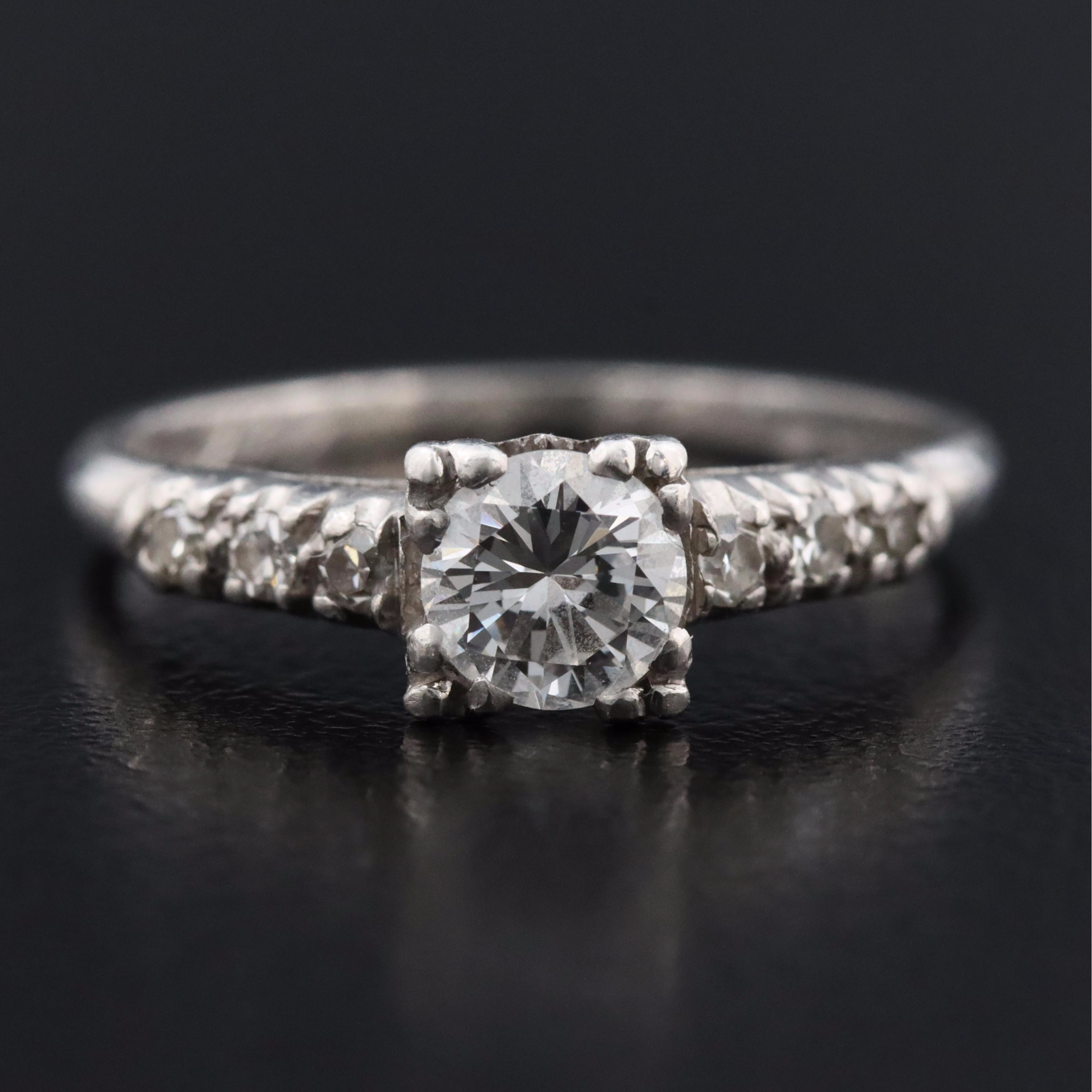 Antique Platinum 0.52 CTW Diamond Ring
