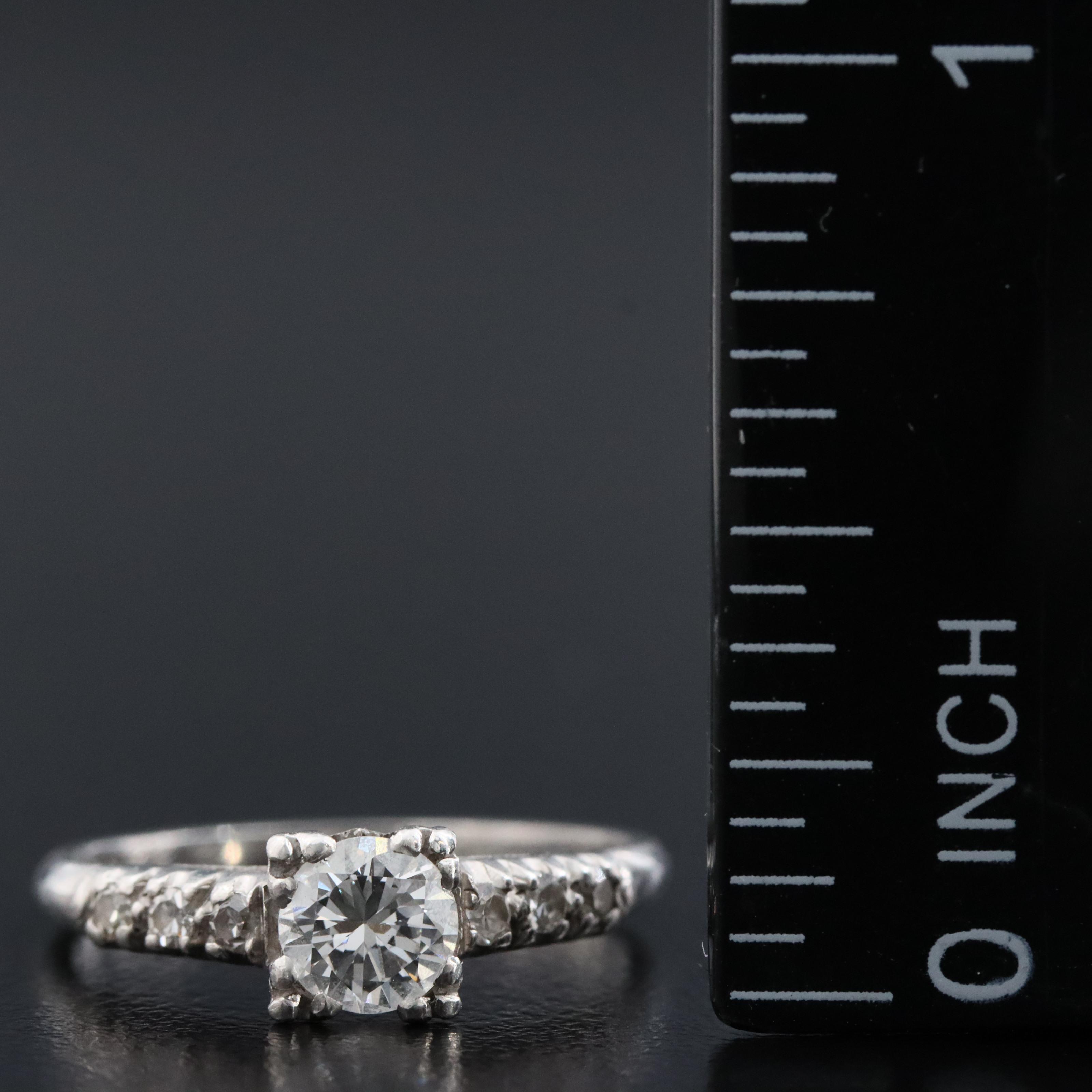 Antique Platinum 0.52 CTW Diamond Ring