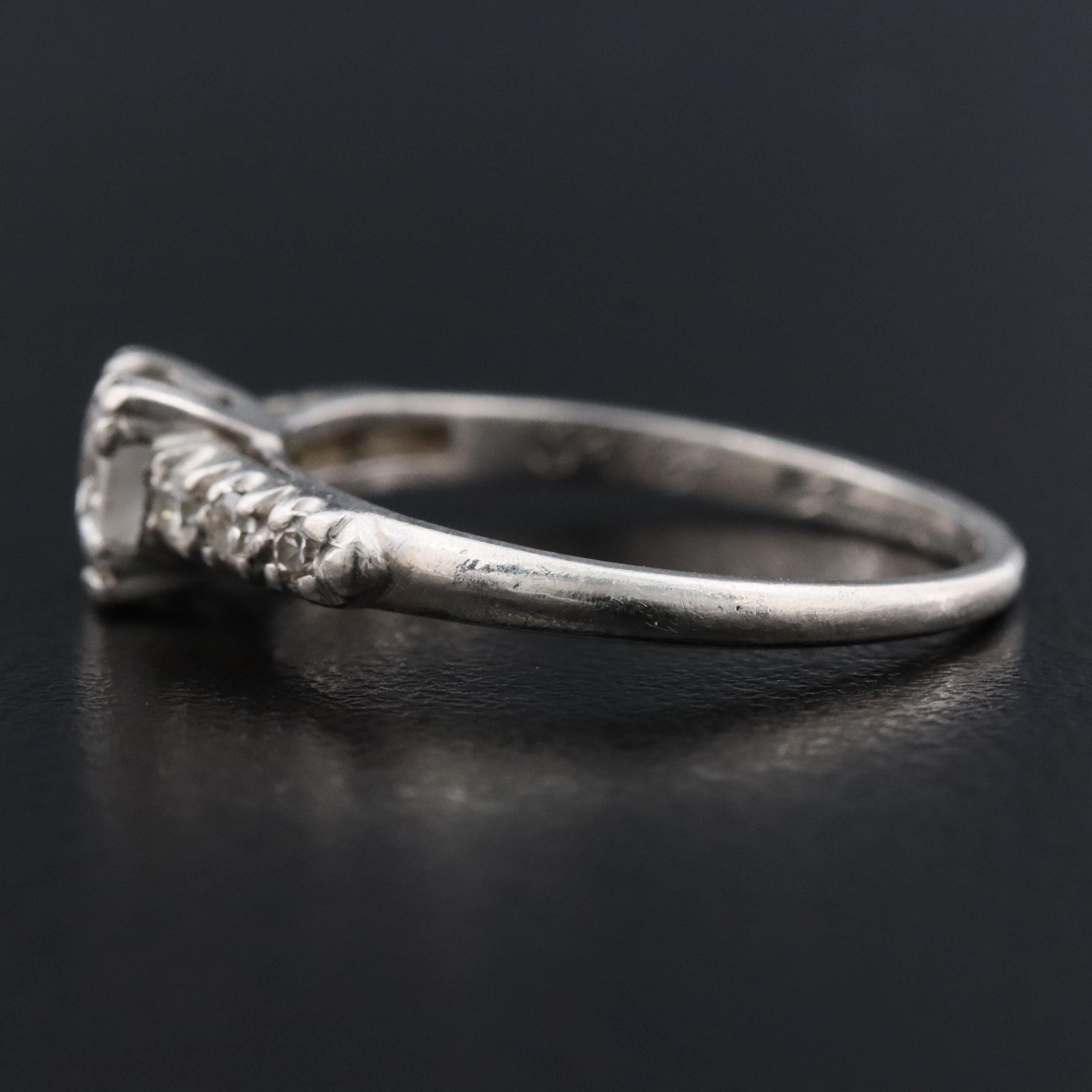 Antique Platinum 0.52 CTW Diamond Ring