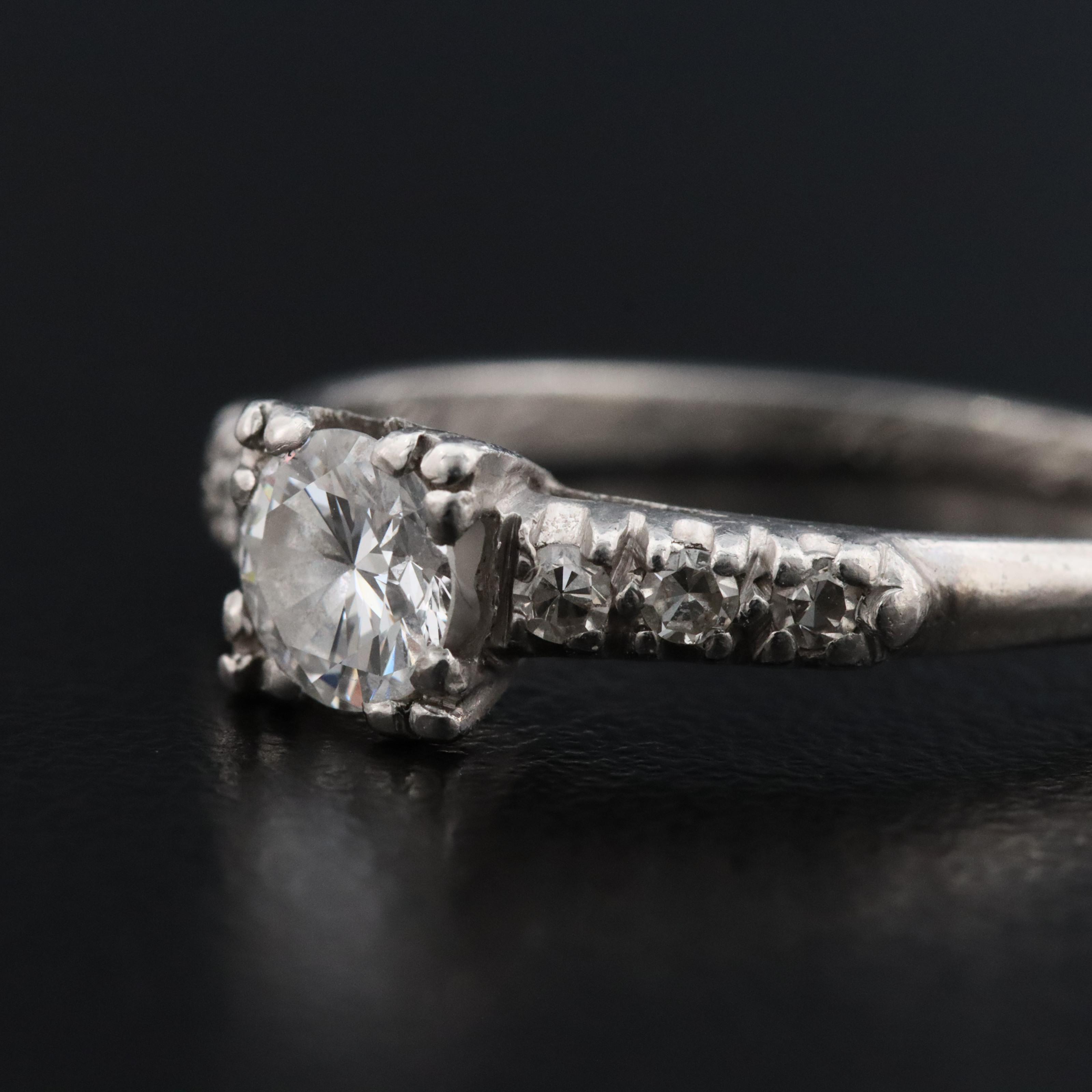 Antique Platinum 0.52 CTW Diamond Ring