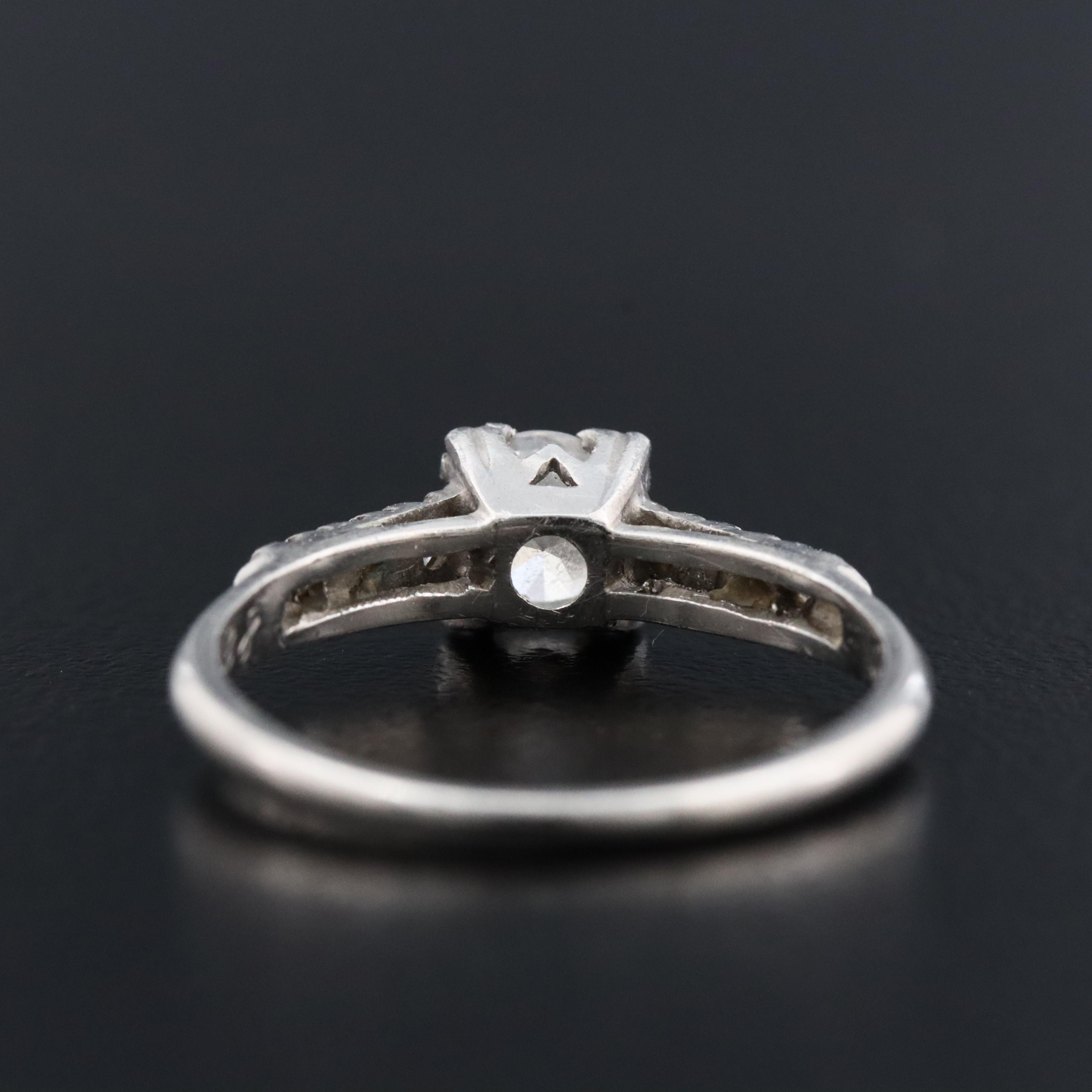 Antique Platinum 0.52 CTW Diamond Ring