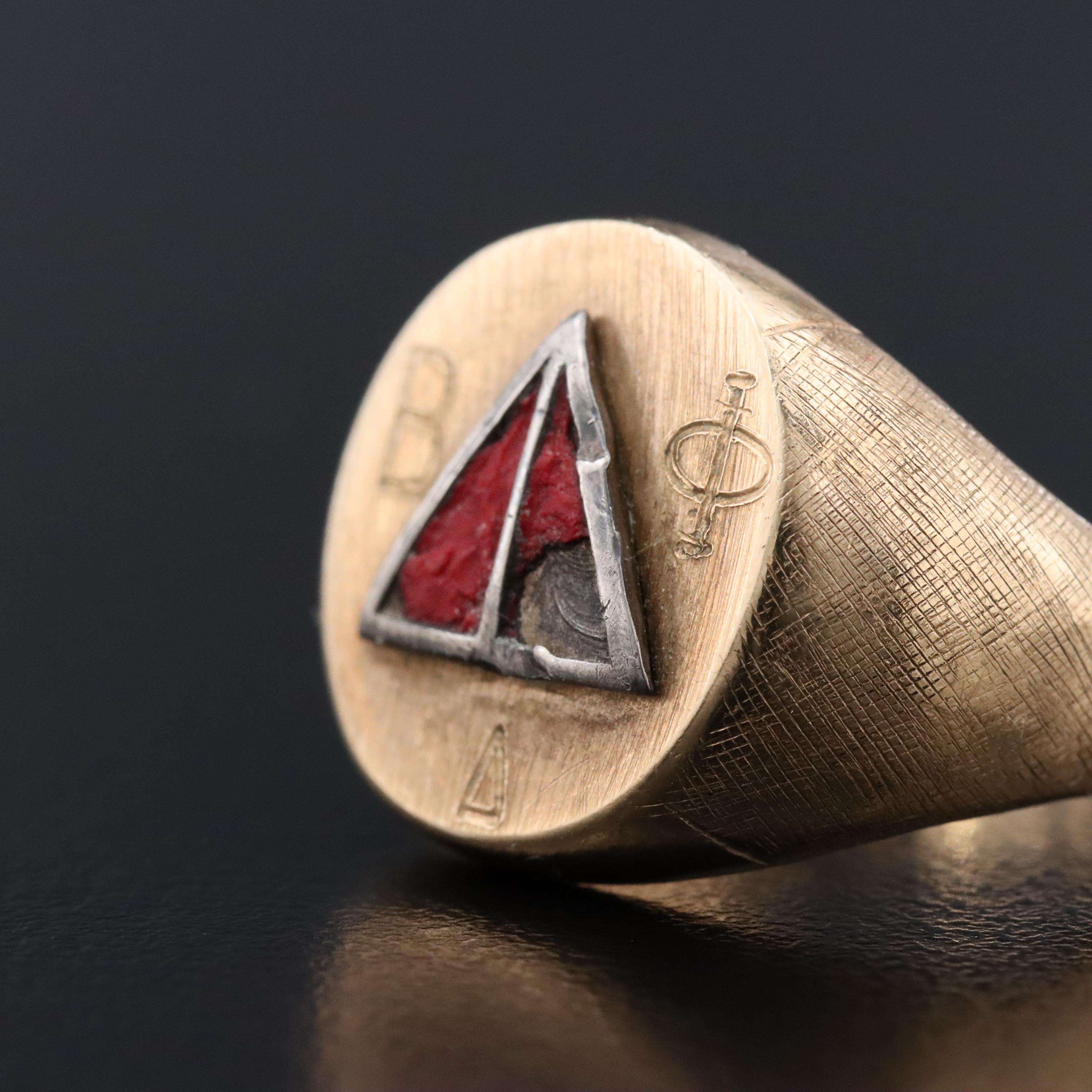 Vintage 10K Enamel Fraternity Ring