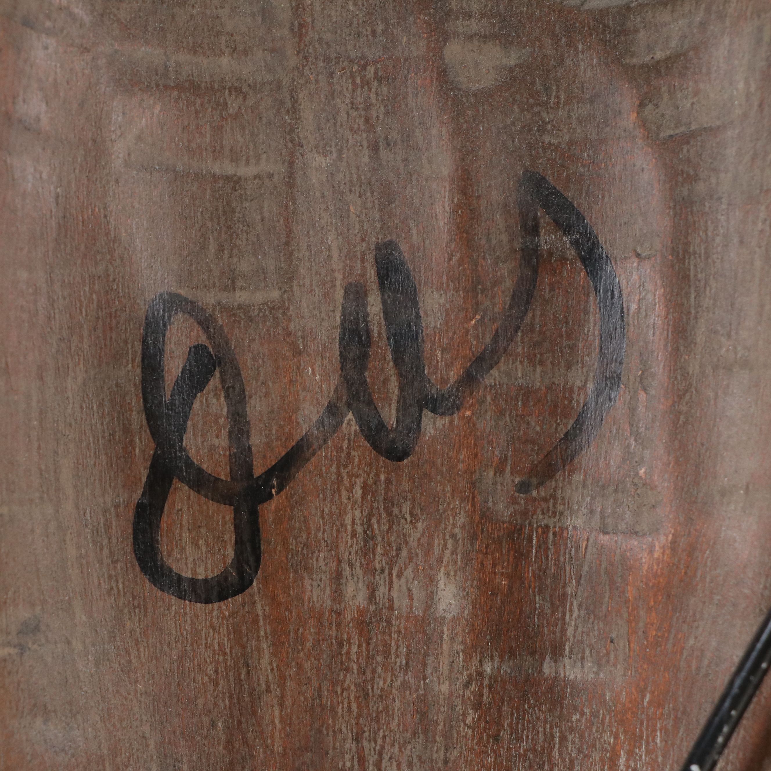 Fang Ngil Carved Wood Mask with Custom Stand, Mid to Late 20th Century