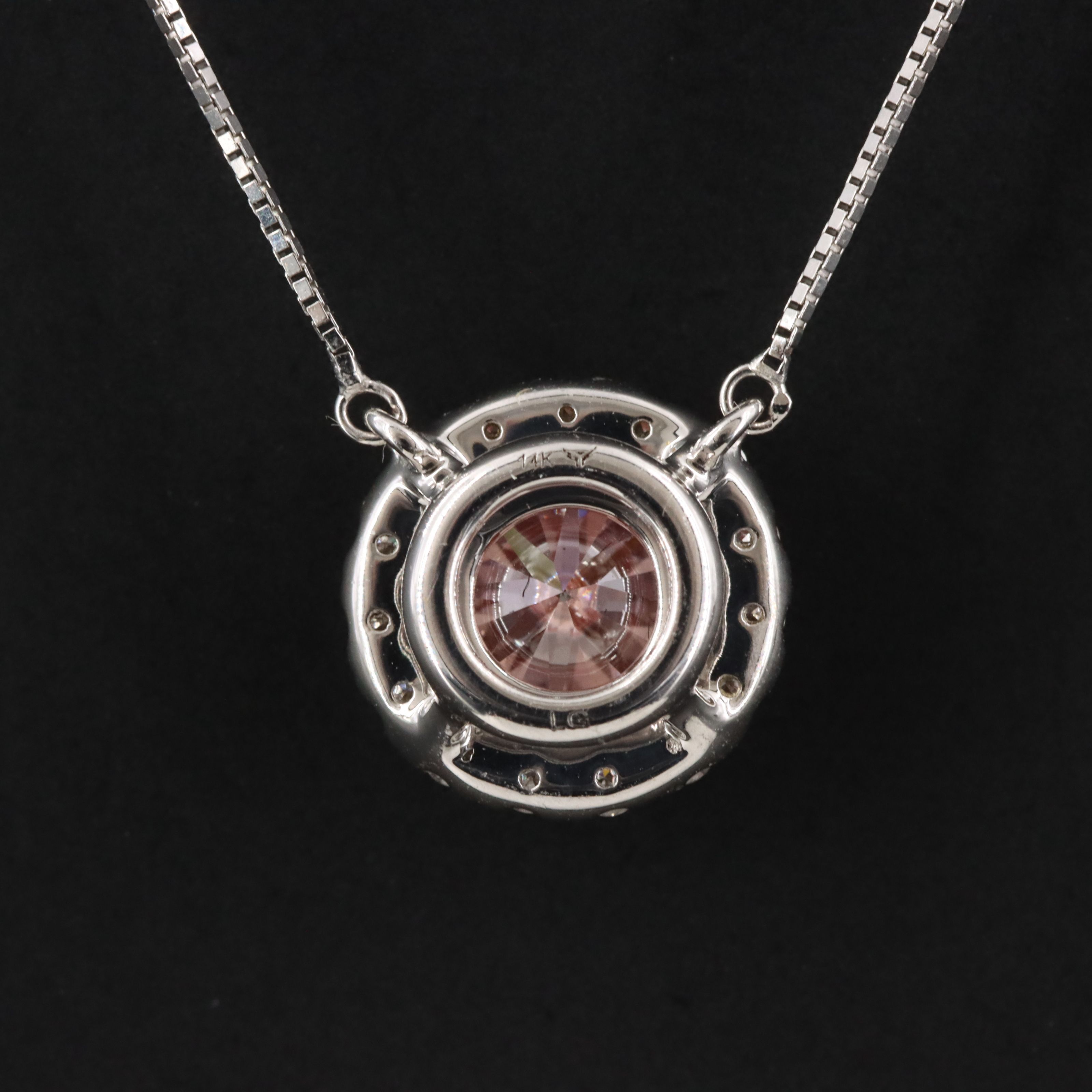 14K 0.93 CTW Lab Grown Diamond Halo Necklace