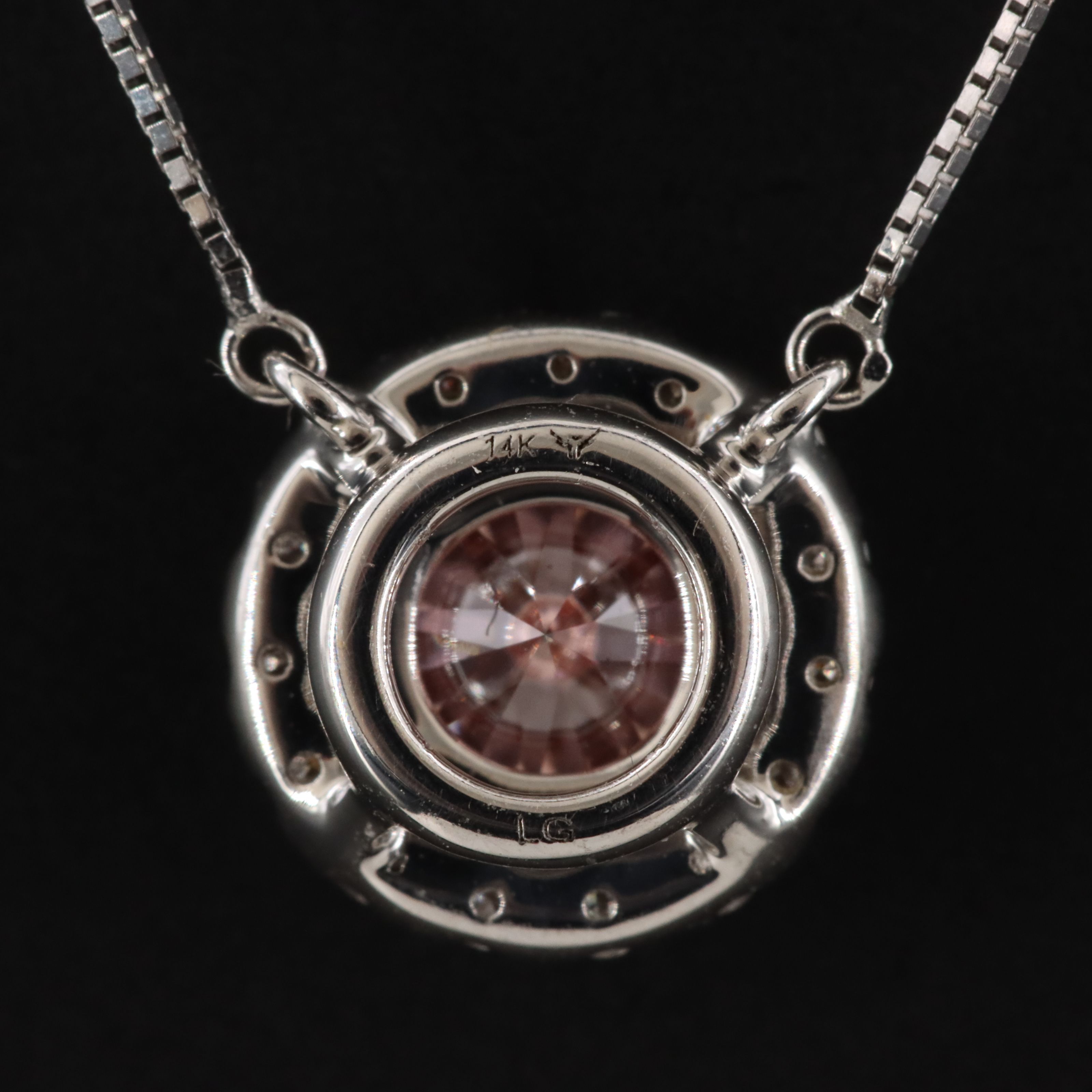 14K 0.93 CTW Lab Grown Diamond Halo Necklace